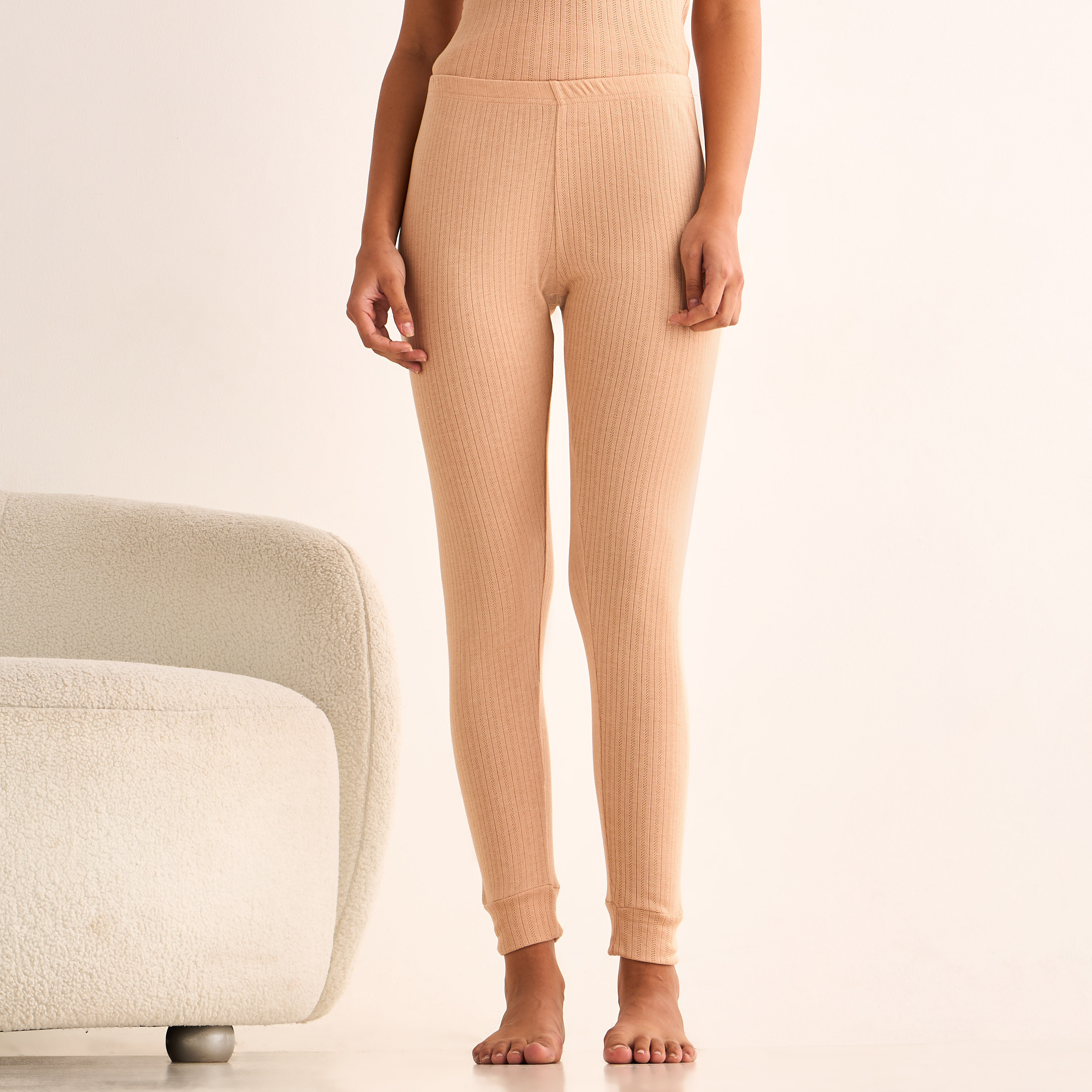 بنطلون ليقنز حراري من مزيج القطن بخصر مطاطي-women-clothing-lingerie-thermals-image-15