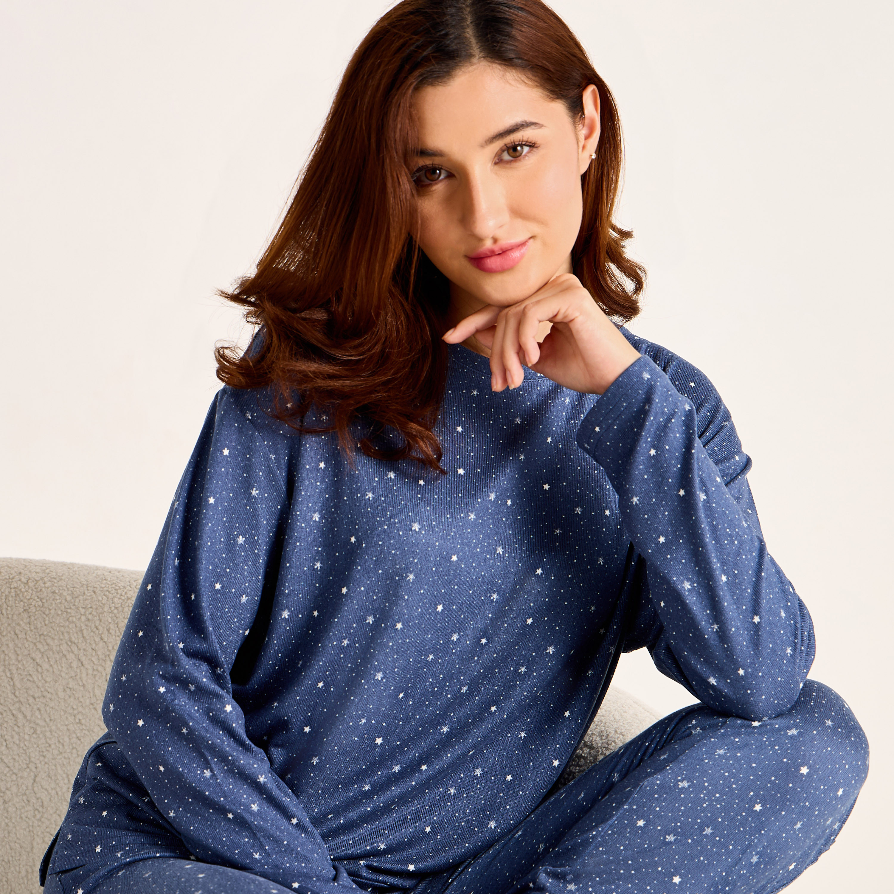 طقم تيشيرت وبنطلون بيجاما-women-clothing-nightwear-pyjamas-longsets-image-21