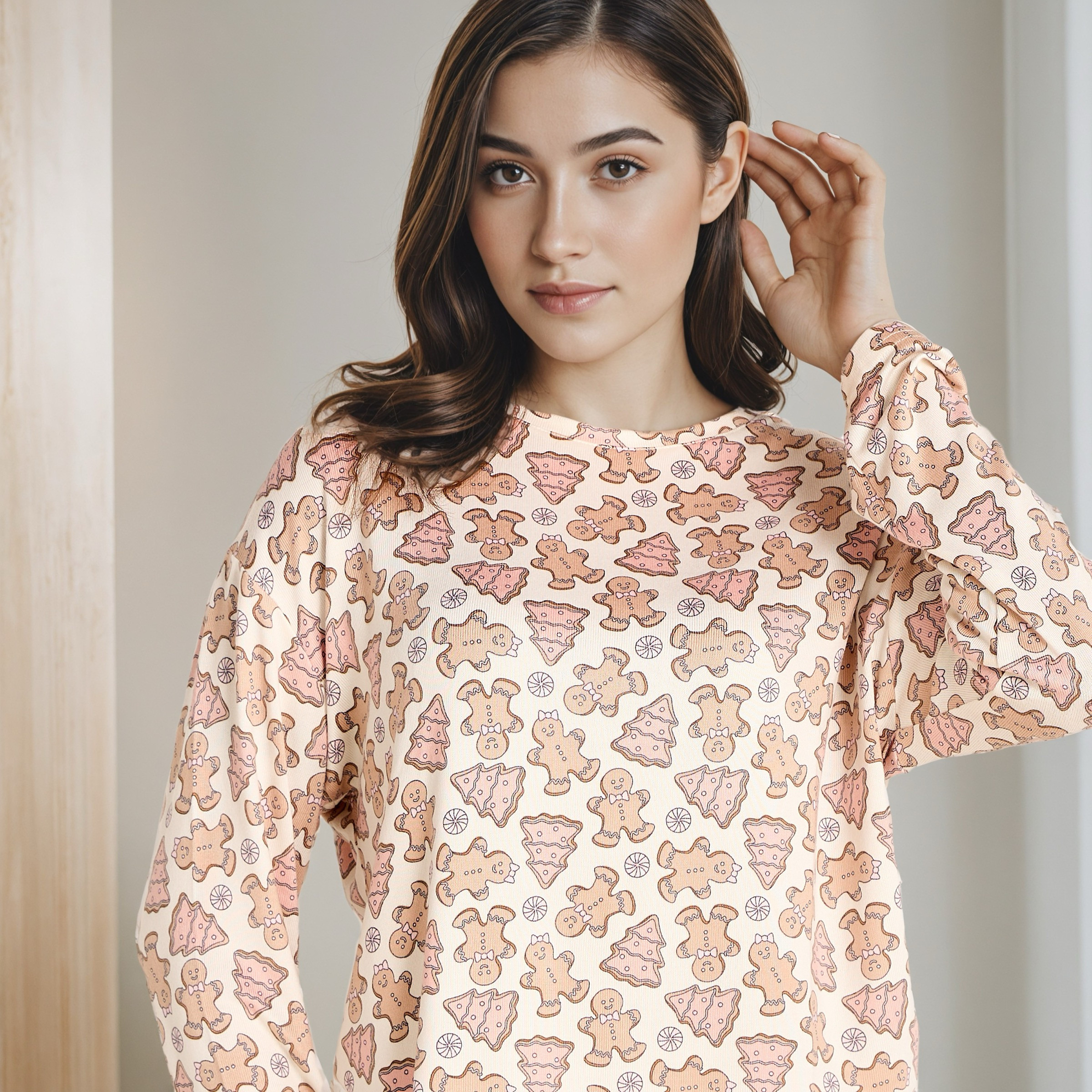 طقم تيشيرت وبنطلون بيجاما-women-clothing-nightwear-pyjamas-longsets-image-5