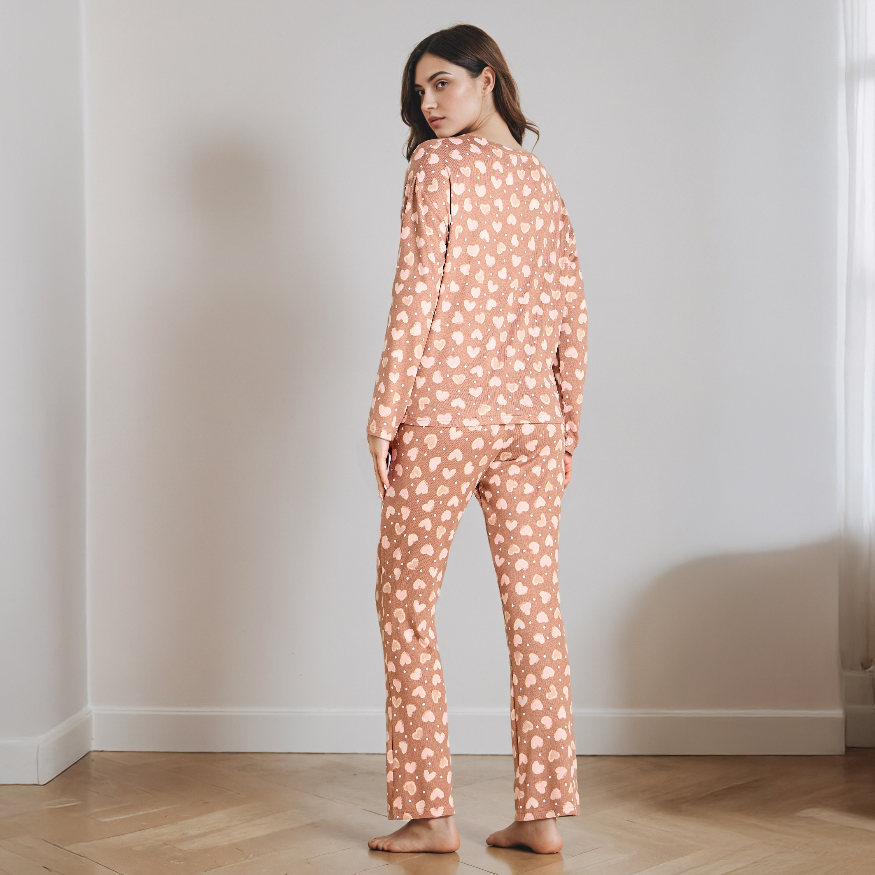 Pyjama Set T-shirt & Trousers-women-clothing-nightwear-pyjamas-longsets-image-4
