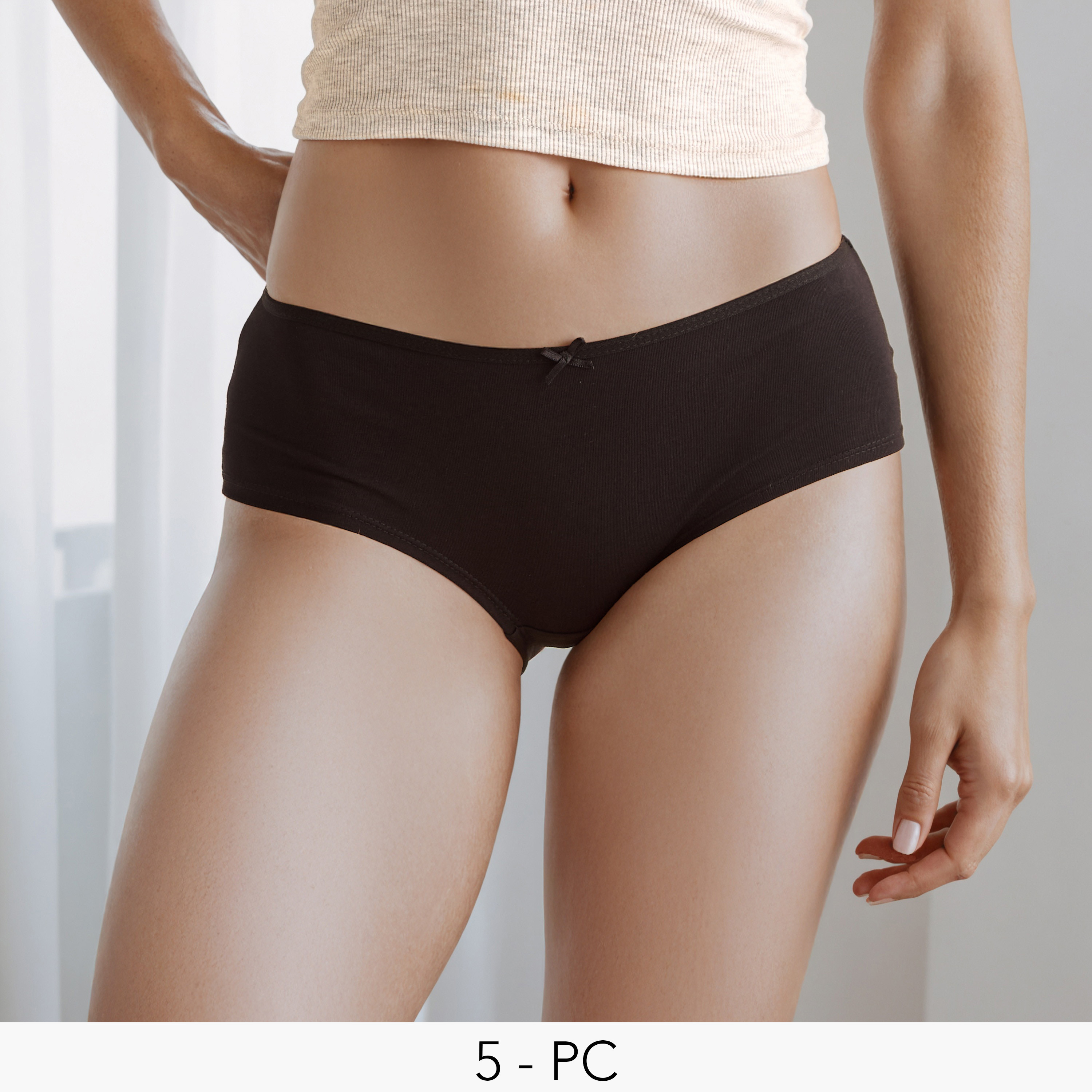 Hipster Panty with Bow Accent - Pack of 5-women-clothing-lingerie-panties-image-1