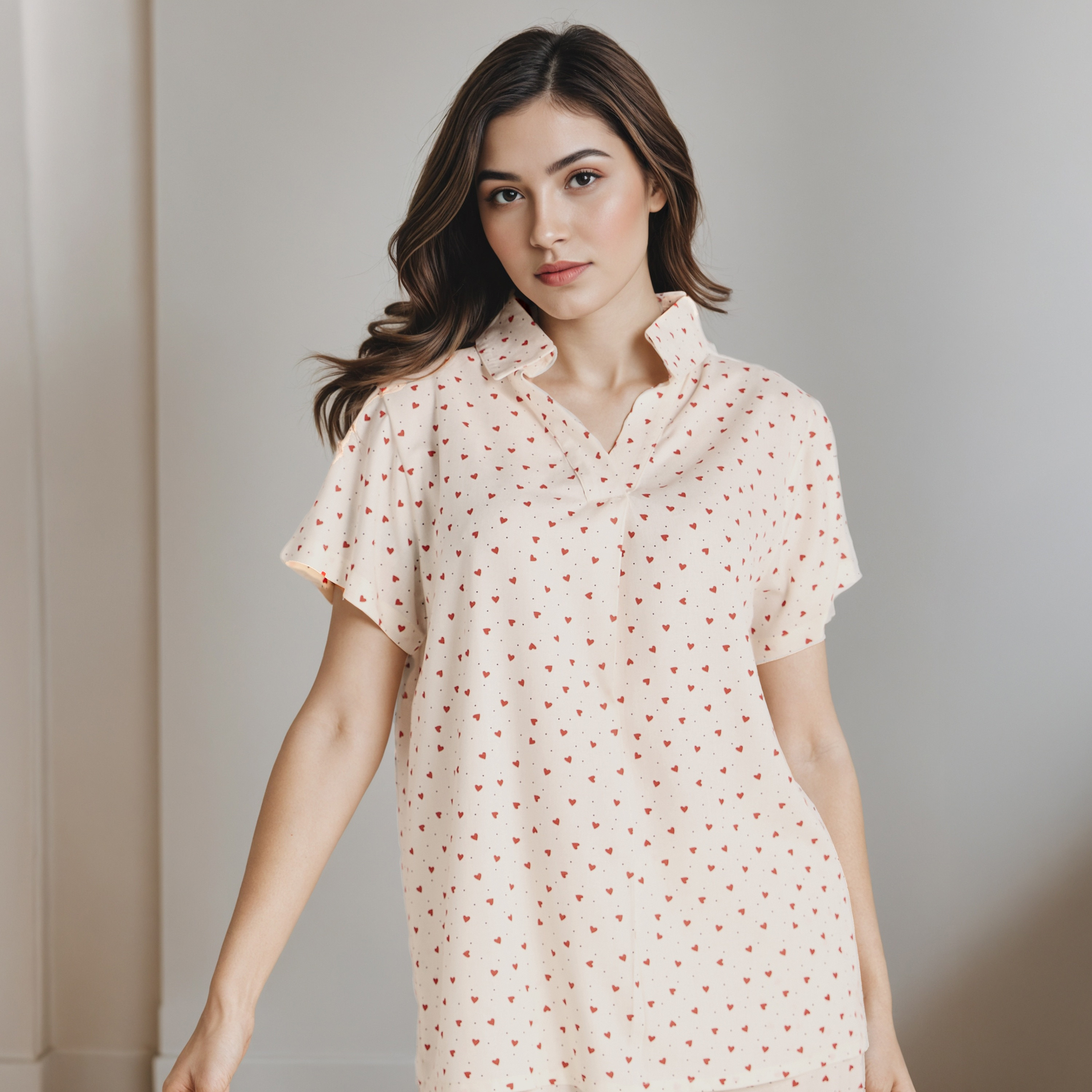 Pyjama Set Button-Down Shirt & Trousers Viscose-women-clothing-nightwear-pyjamas-longsets-image-2