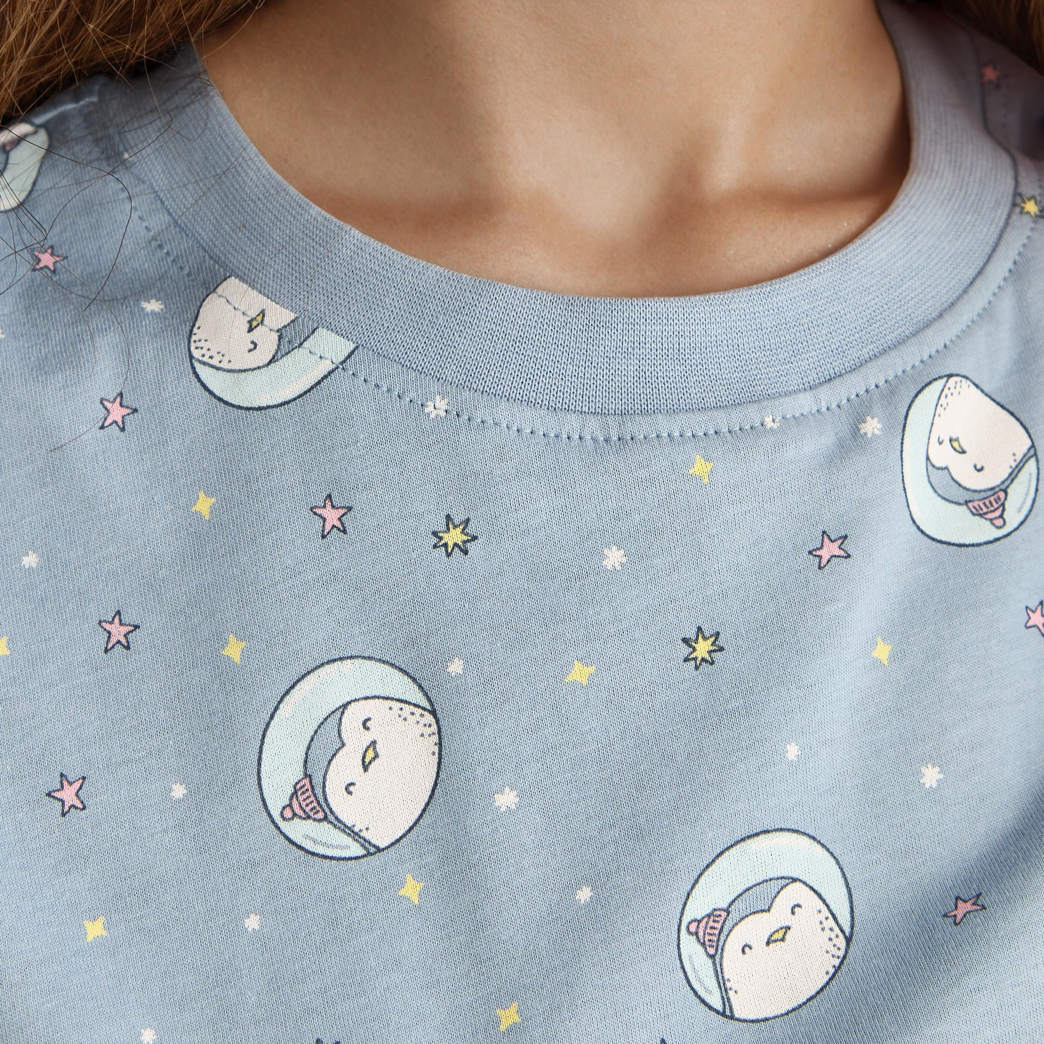 Set of 2 - Printed Dress Short Sleeves Cotton-women-clothing-nightwear-nighties-image-4