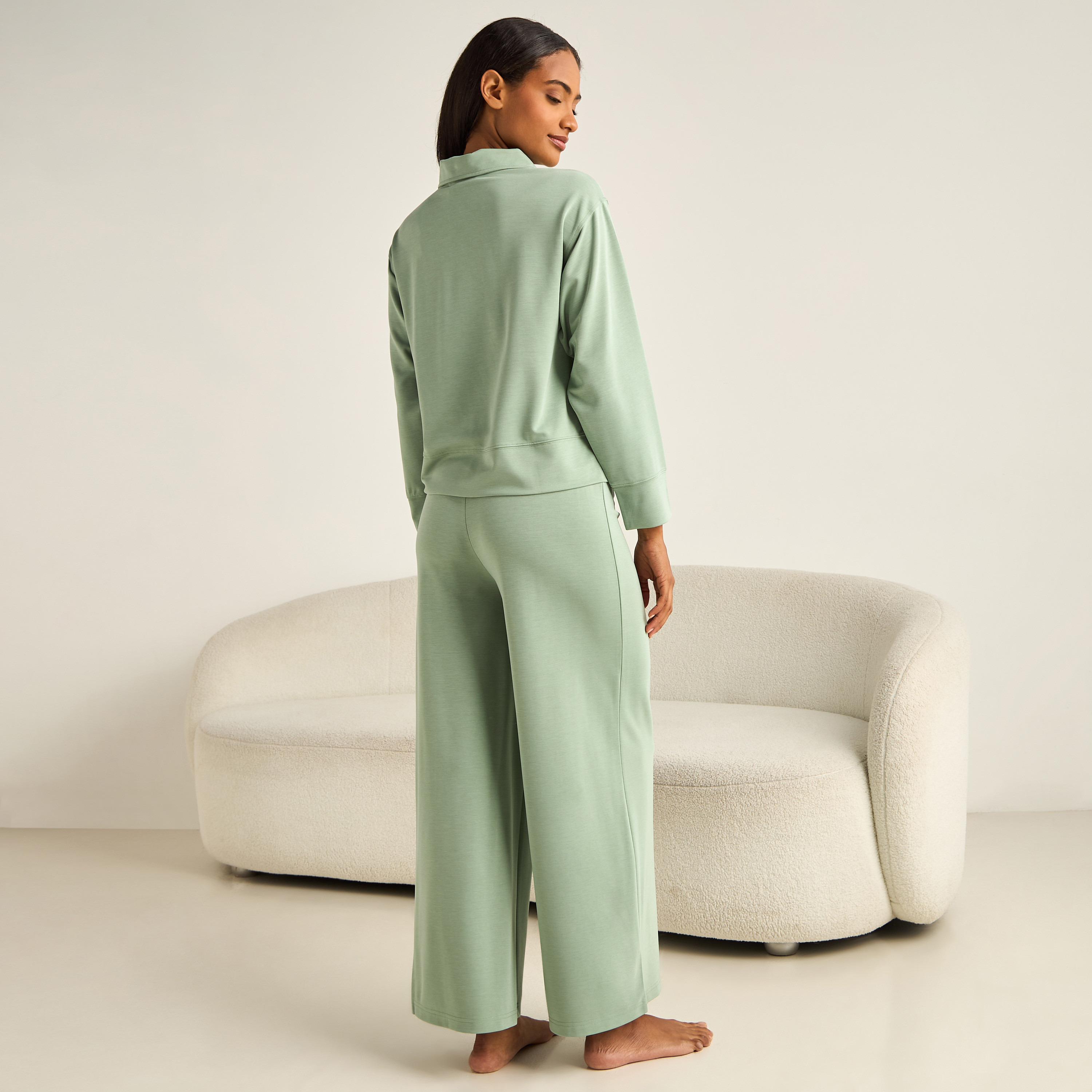 Pyjama Set Collared T-shirt & Trousers-women-clothing-nightwear-pyjamas-longsets-image-3