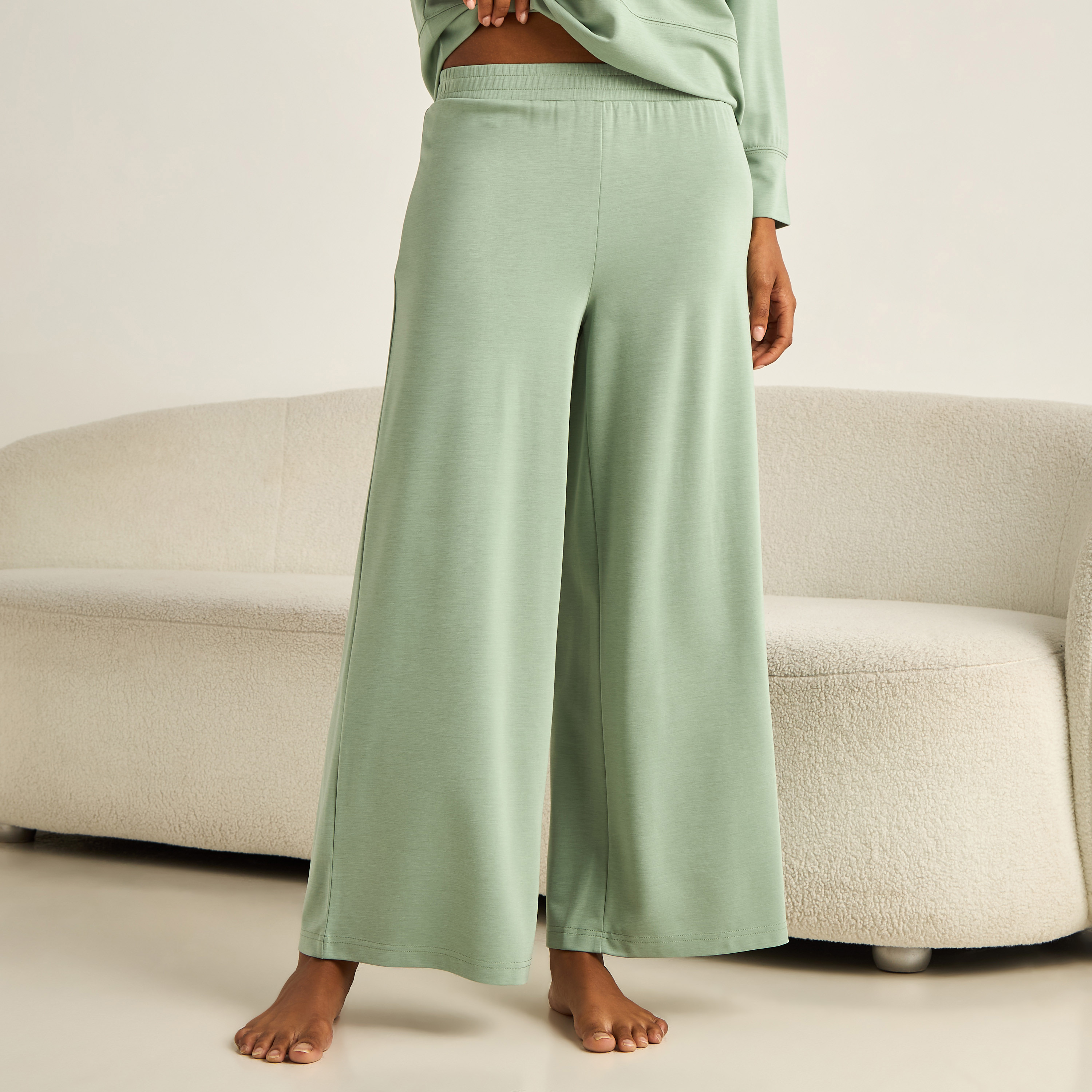 Pyjama Set Collared T-shirt & Trousers-women-clothing-nightwear-pyjamas-longsets-image-4