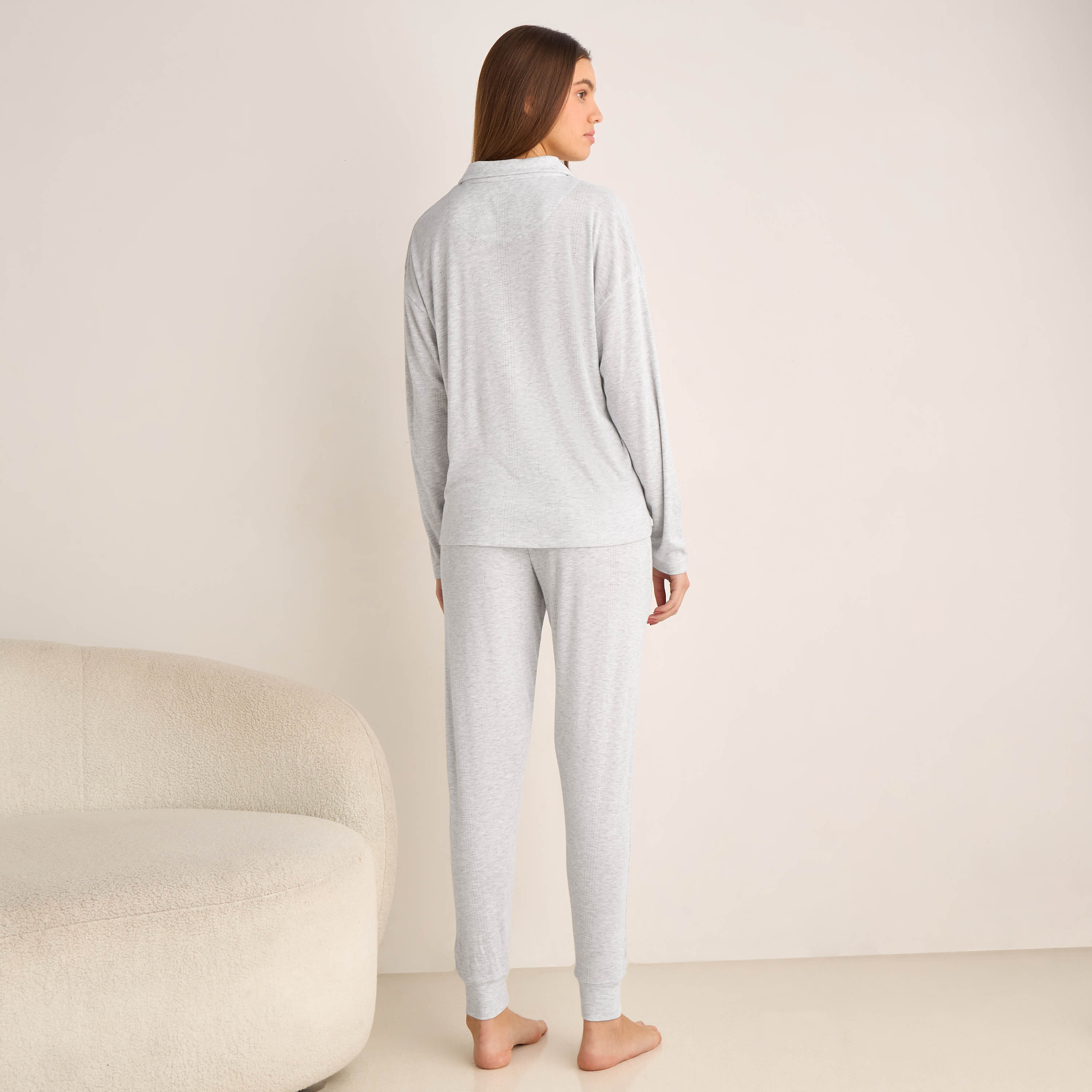 Mickey Mouse Pyjama Set Half-Placket T-shirt & Trousers-women-clothing-nightwear-pyjamas-longsets-image-5