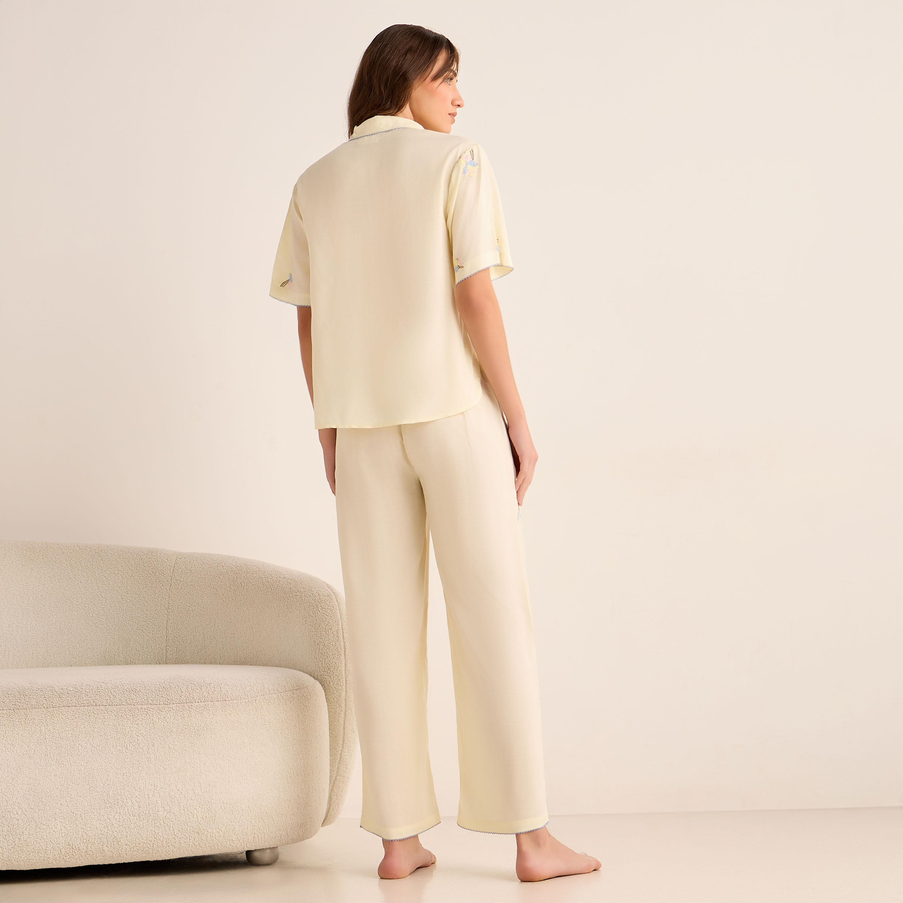 Pyjama Set Button-Down Shirt & Trousers-women-clothing-nightwear-pyjamas-longsets-image-3