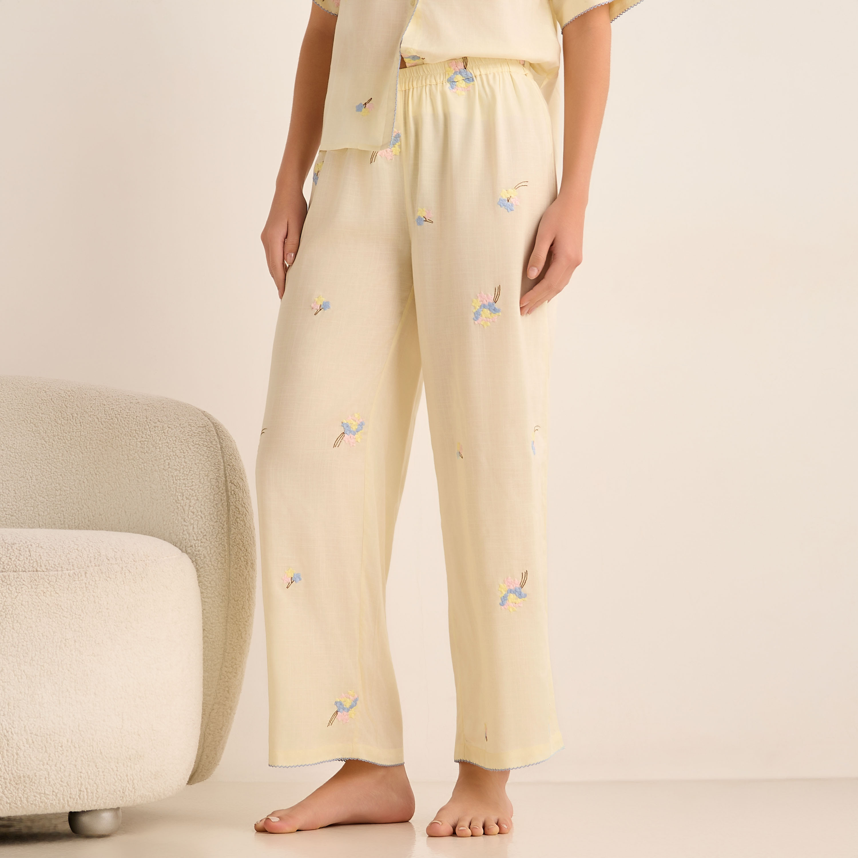 Pyjama Set Button-Down Shirt & Trousers-women-clothing-nightwear-pyjamas-longsets-image-4