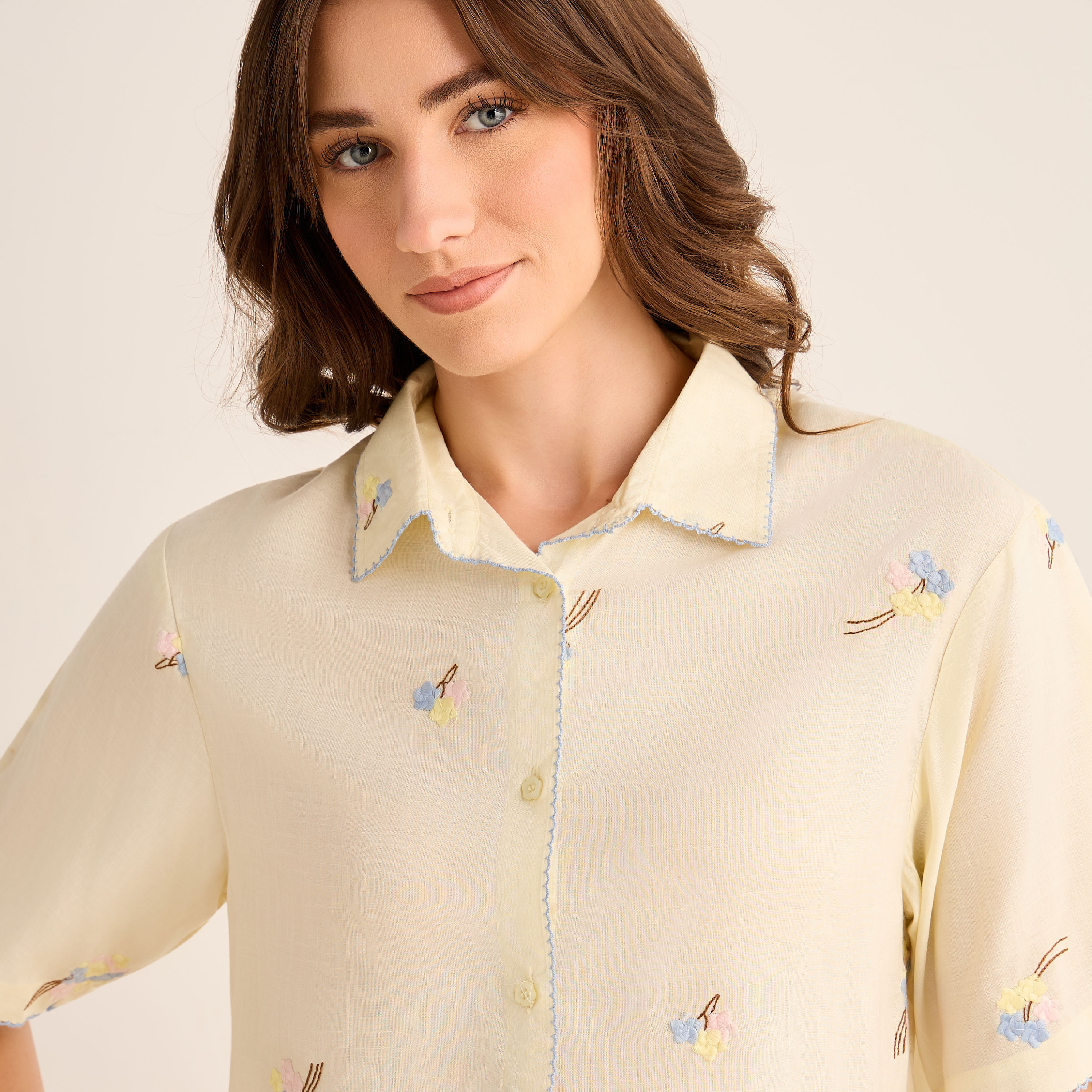 Pyjama Set Button-Down Shirt & Trousers-women-clothing-nightwear-pyjamas-longsets-image-5