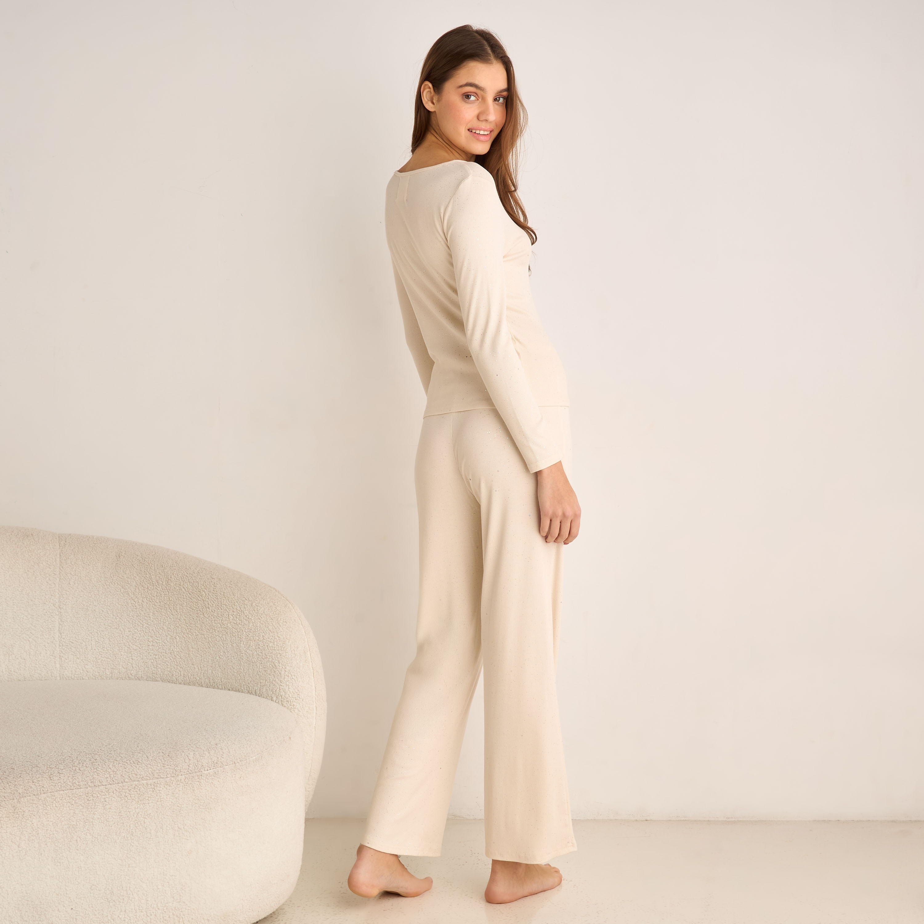 Pyjama Set Button-Down T-shirt and Pants-women-clothing-nightwear-pyjamas-longsets-image-4