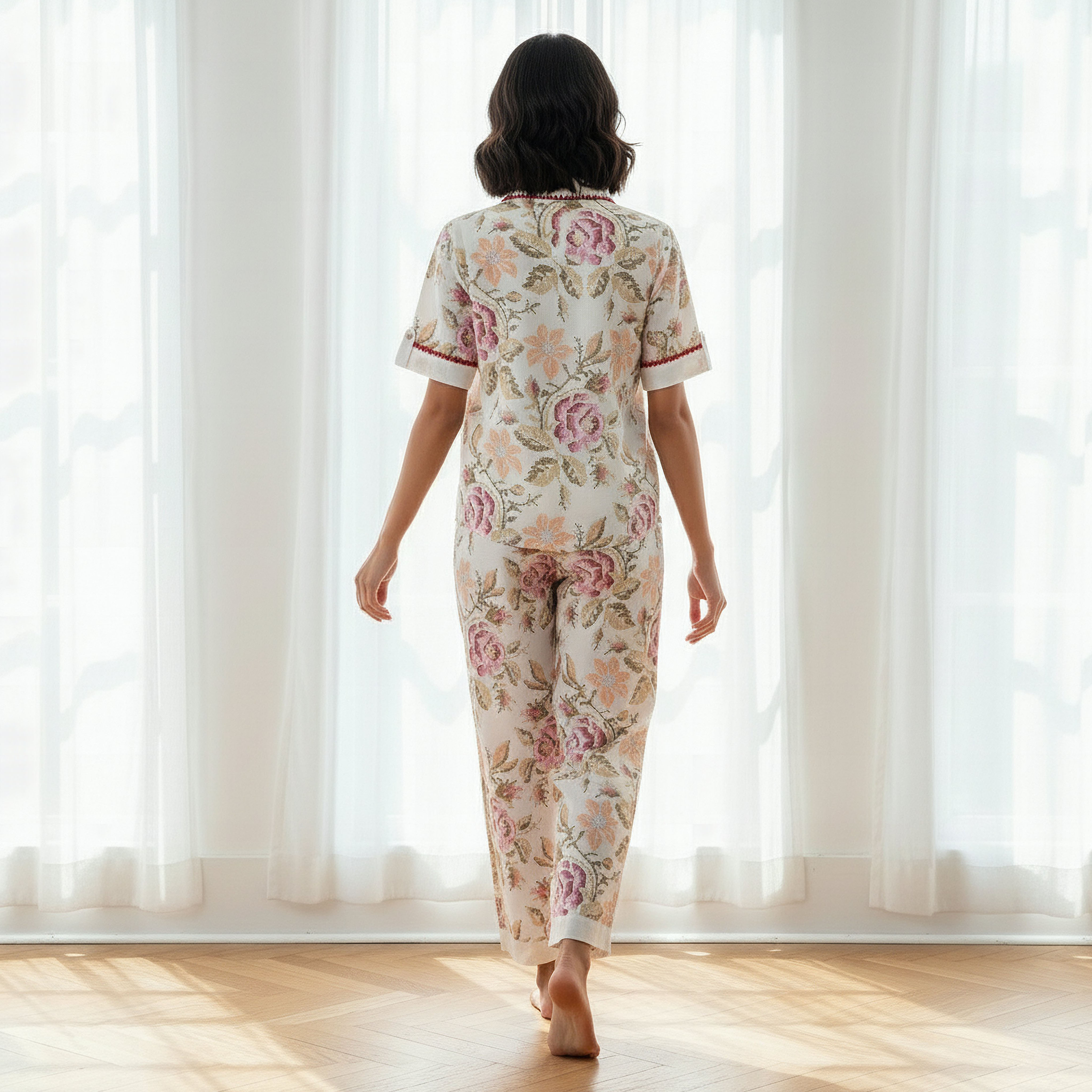 Pyjama Set Shirt & Trousers Cotton-women-clothing-nightwear-pyjamas-longsets-image-3