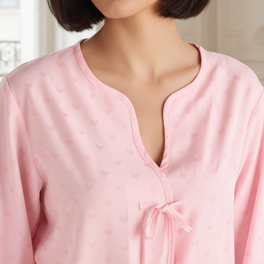 Pyjama Set Bow Accent Top & Trousers-women-clothing-nightwear-pyjamas-longsets-image-5