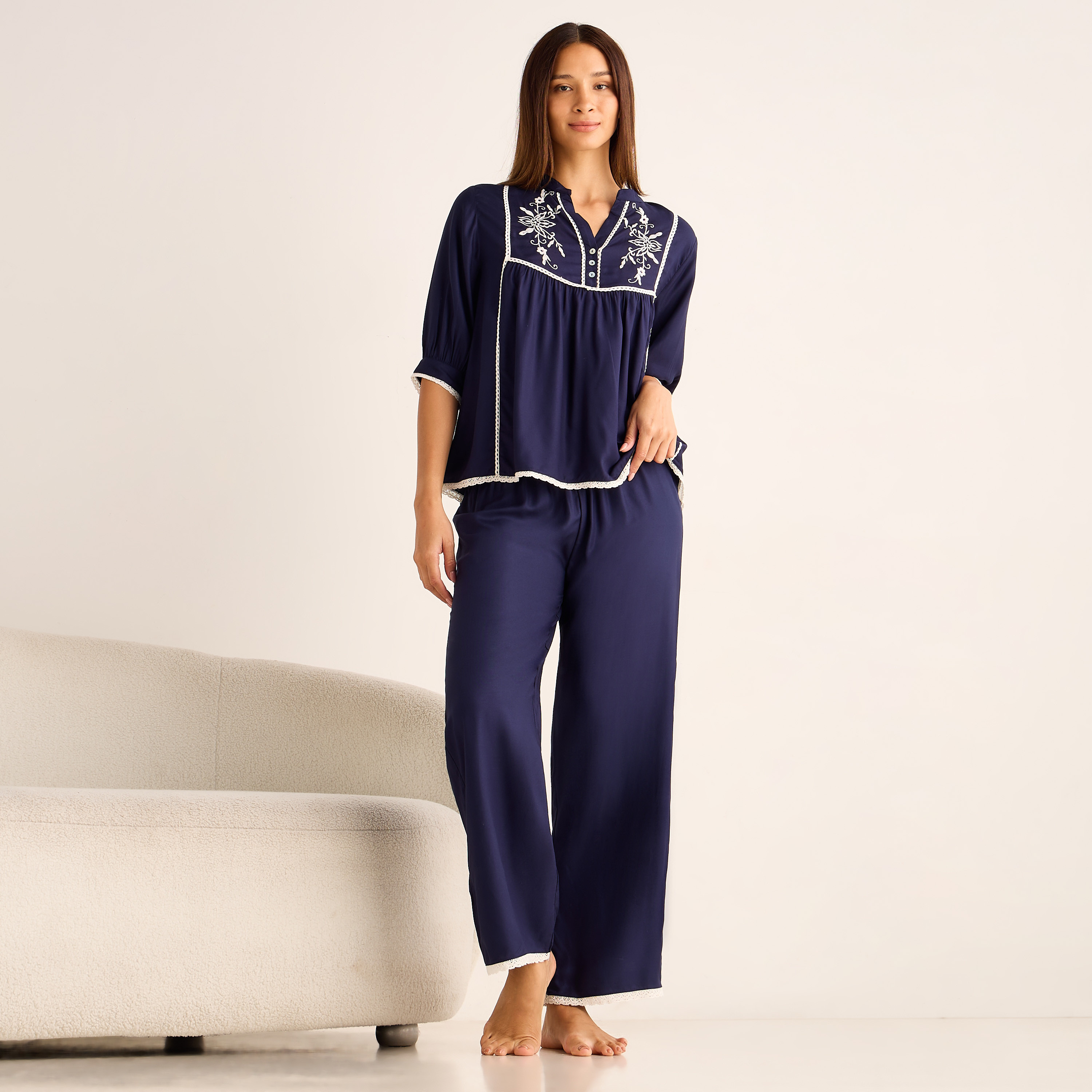 Pyjama Set Top & Trousers Viscose-women-clothing-nightwear-pyjamas-longsets-image-1