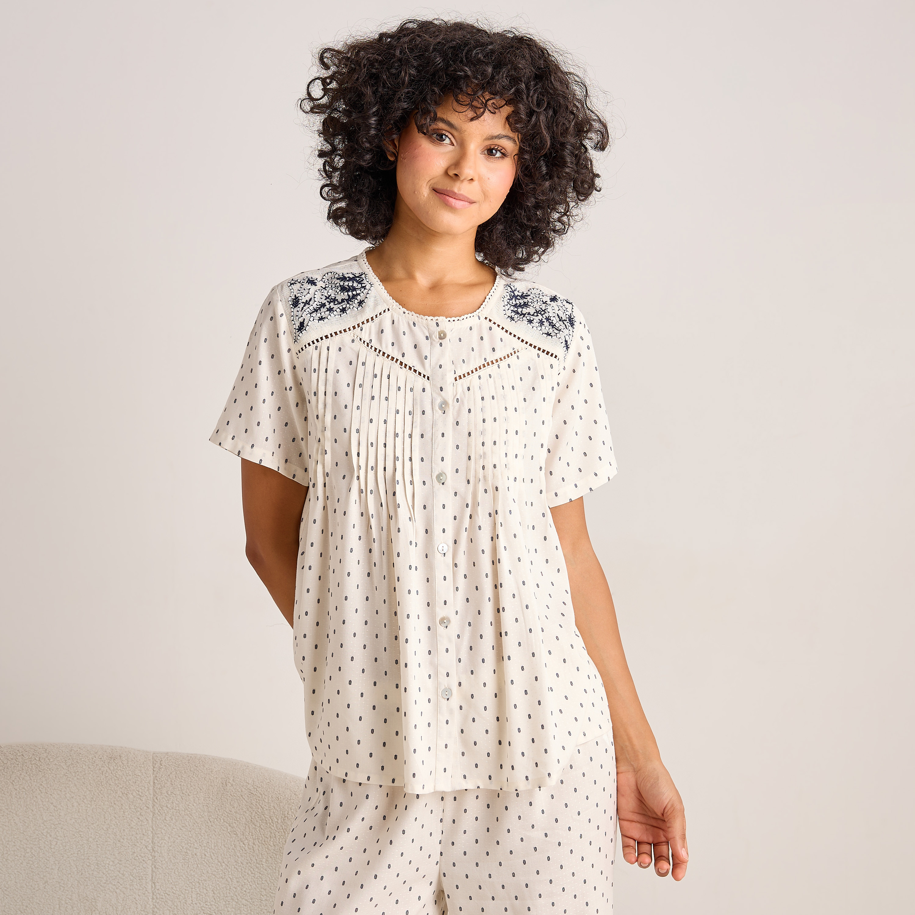 Pyjama Set Button-Down Top & Trousers-women-clothing-nightwear-pyjamas-longsets-image-2