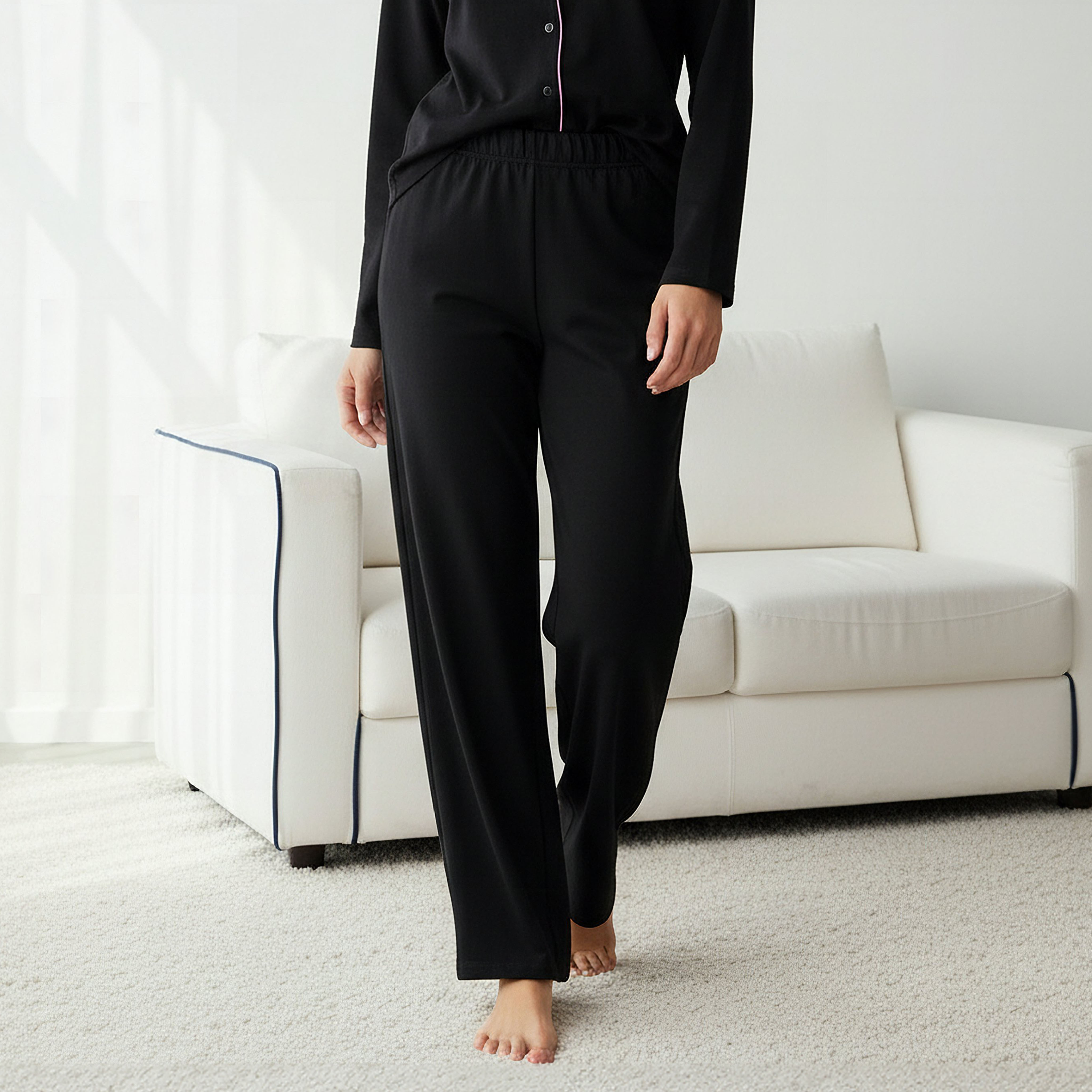 Pyjama Set Button-Down Shirt & Trousers-women-clothing-nightwear-pyjamas-longsets-image-4