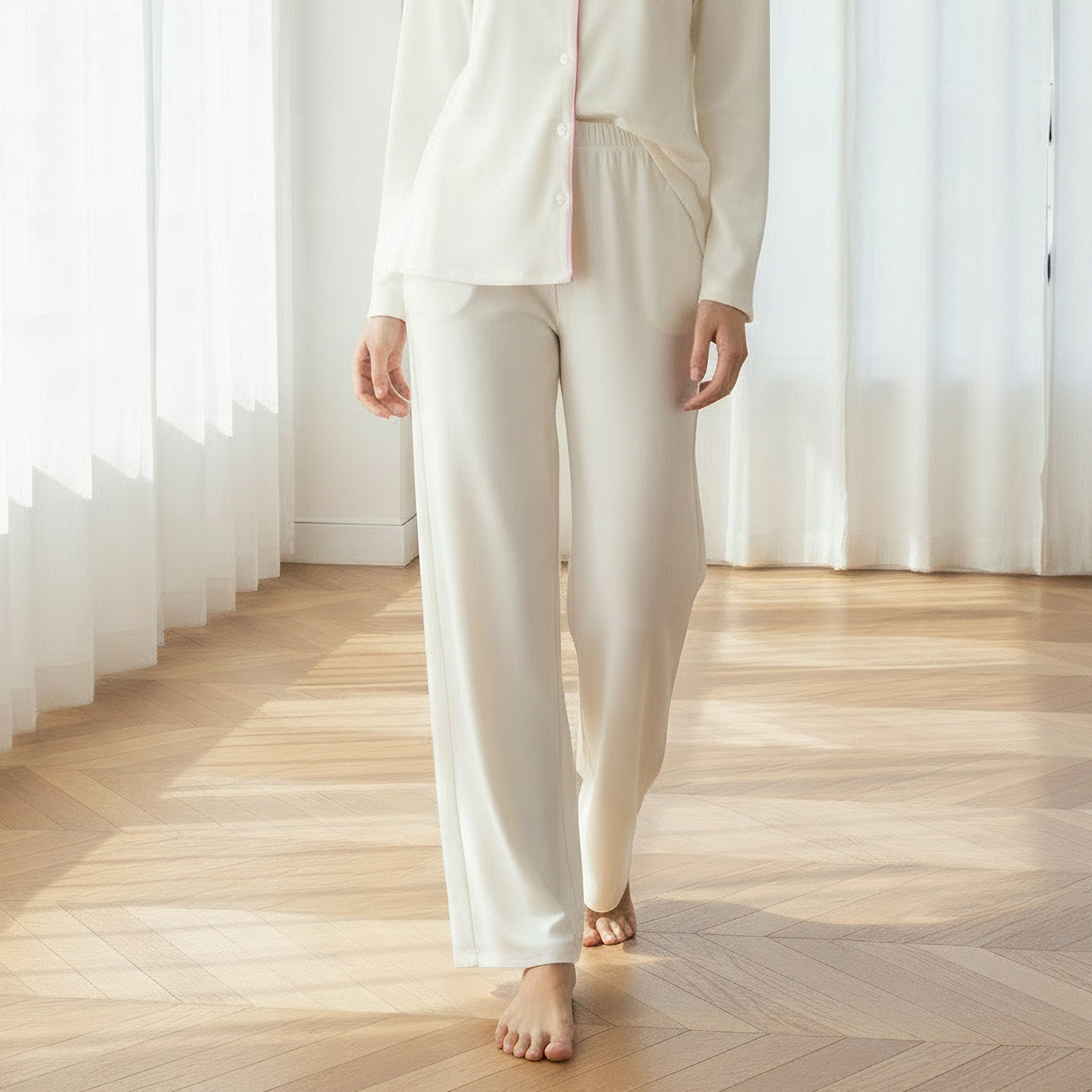 Pyjama Set Button-Down Shirt & Trousers-women-clothing-nightwear-pyjamas-longsets-image-4