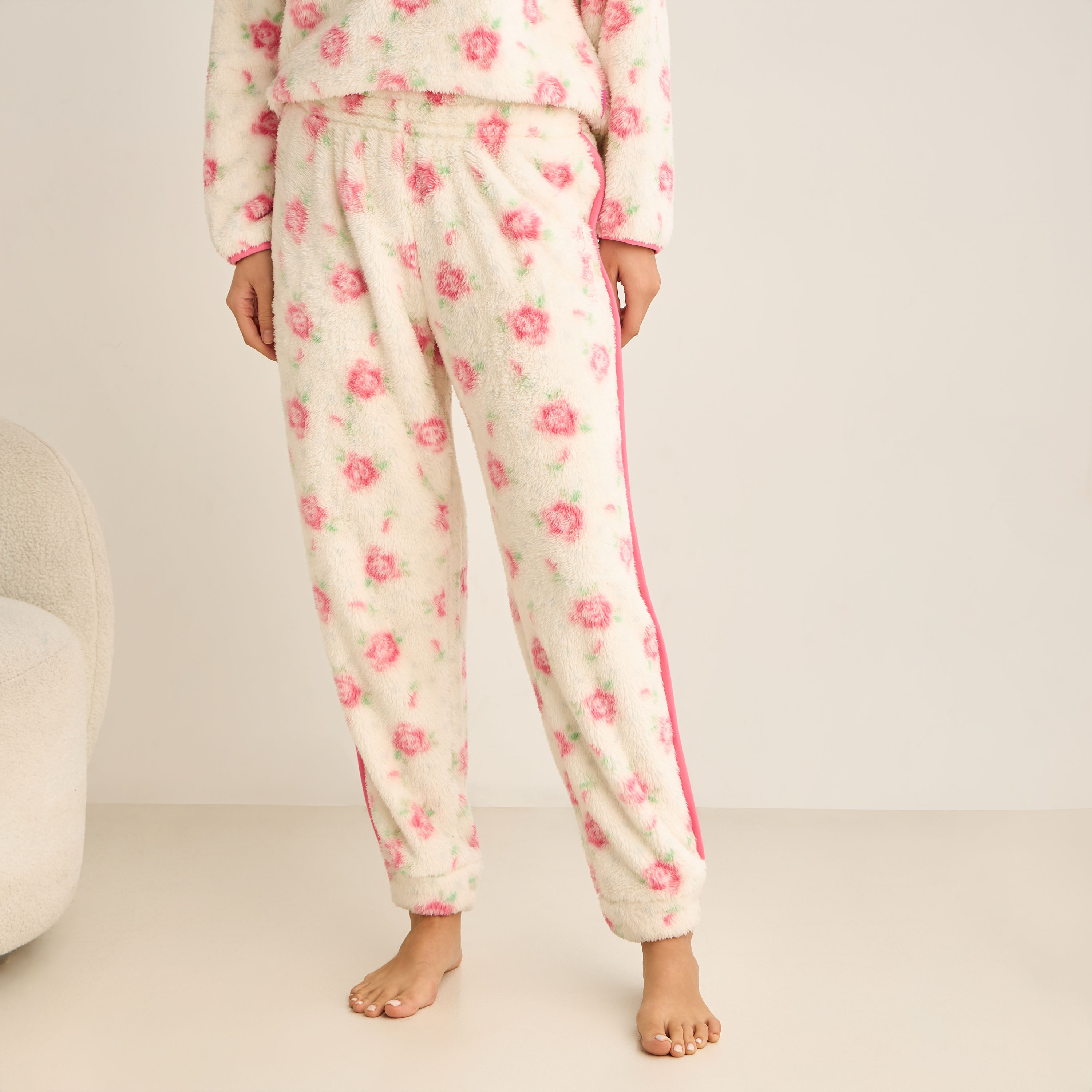 Pyjama Set Button Placket Top & Trousers-women-clothing-nightwear-pyjamas-longsets-image-4