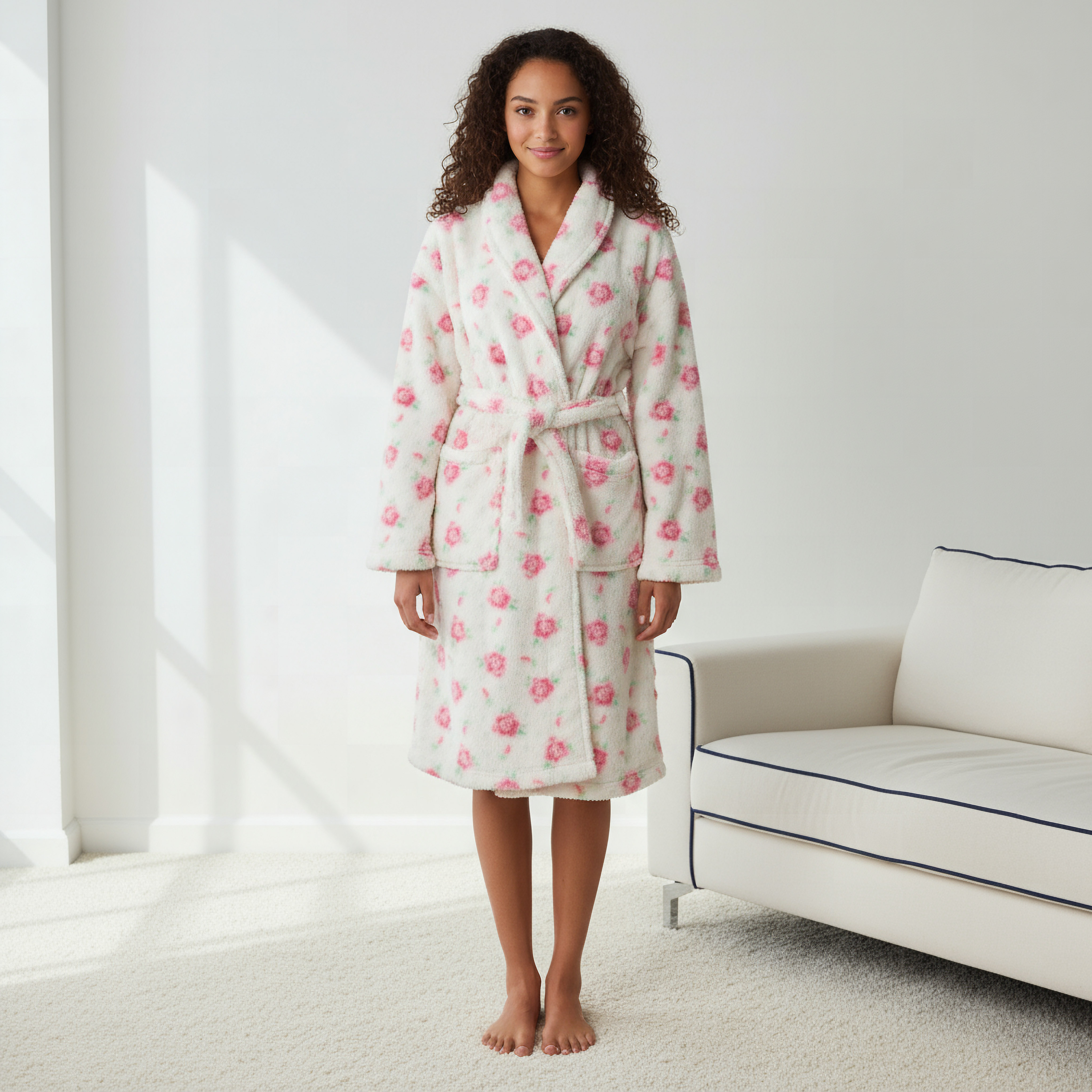 Floral Print Robe with Belt-women-clothing-nightwear-robes-image-1