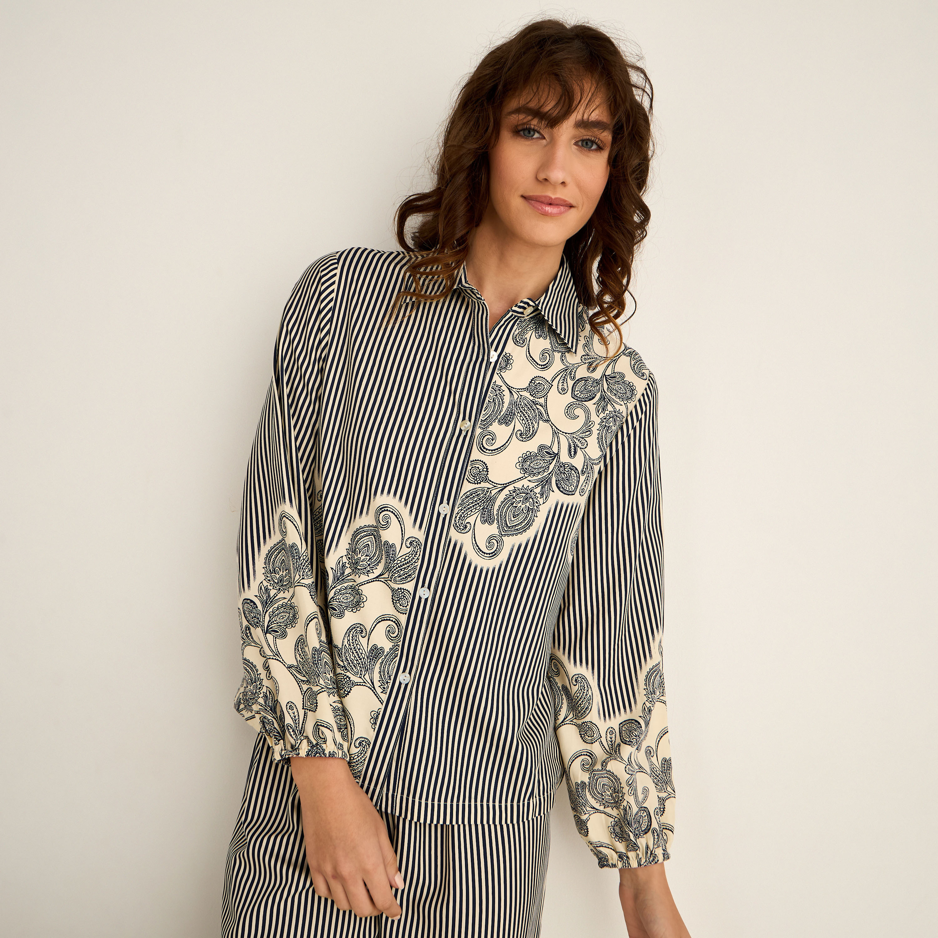 Pyjama Set Button-Down Shirt & Trousers Viscose-women-clothing-nightwear-pyjamas-longsets-image-2