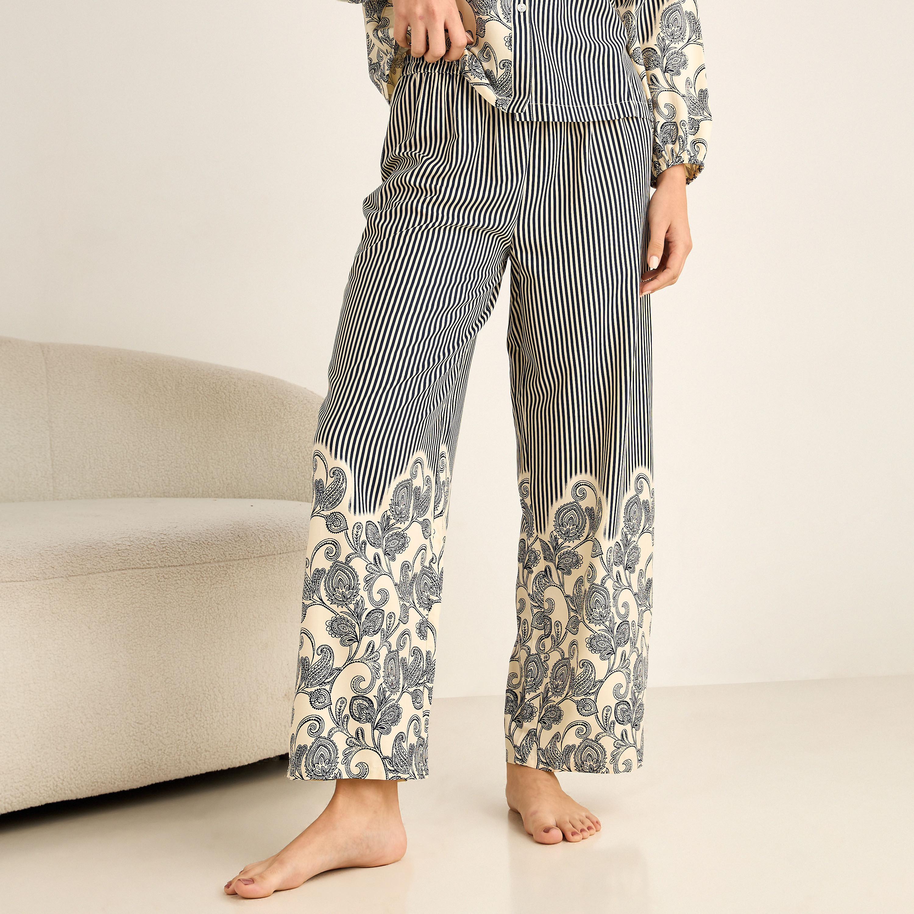 Pyjama Set Button-Down Shirt & Trousers Viscose-women-clothing-nightwear-pyjamas-longsets-image-4