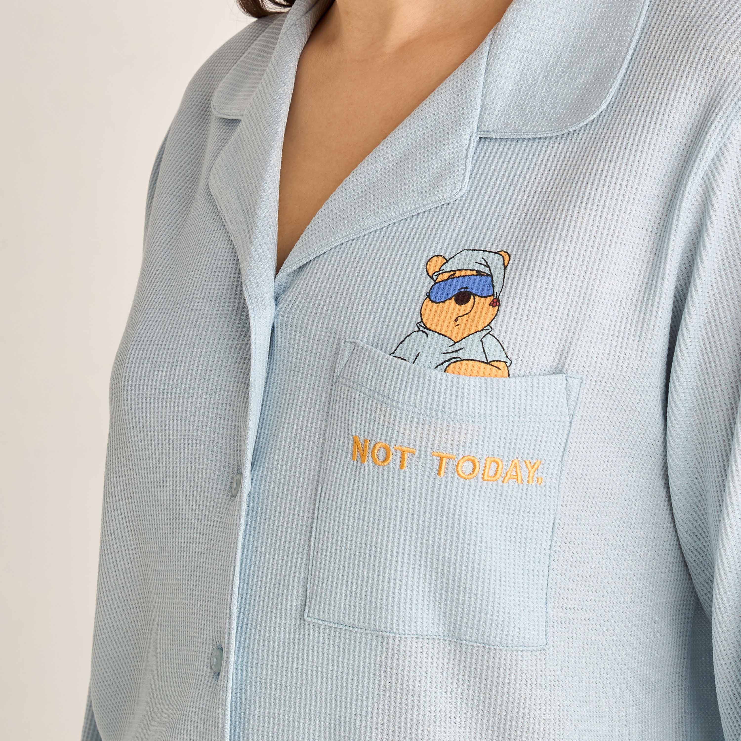 Winnie the Pooh Pyjama Set Button-Down Shirt & Trousers-women-clothing-nightwear-pyjamas-longsets-image-3