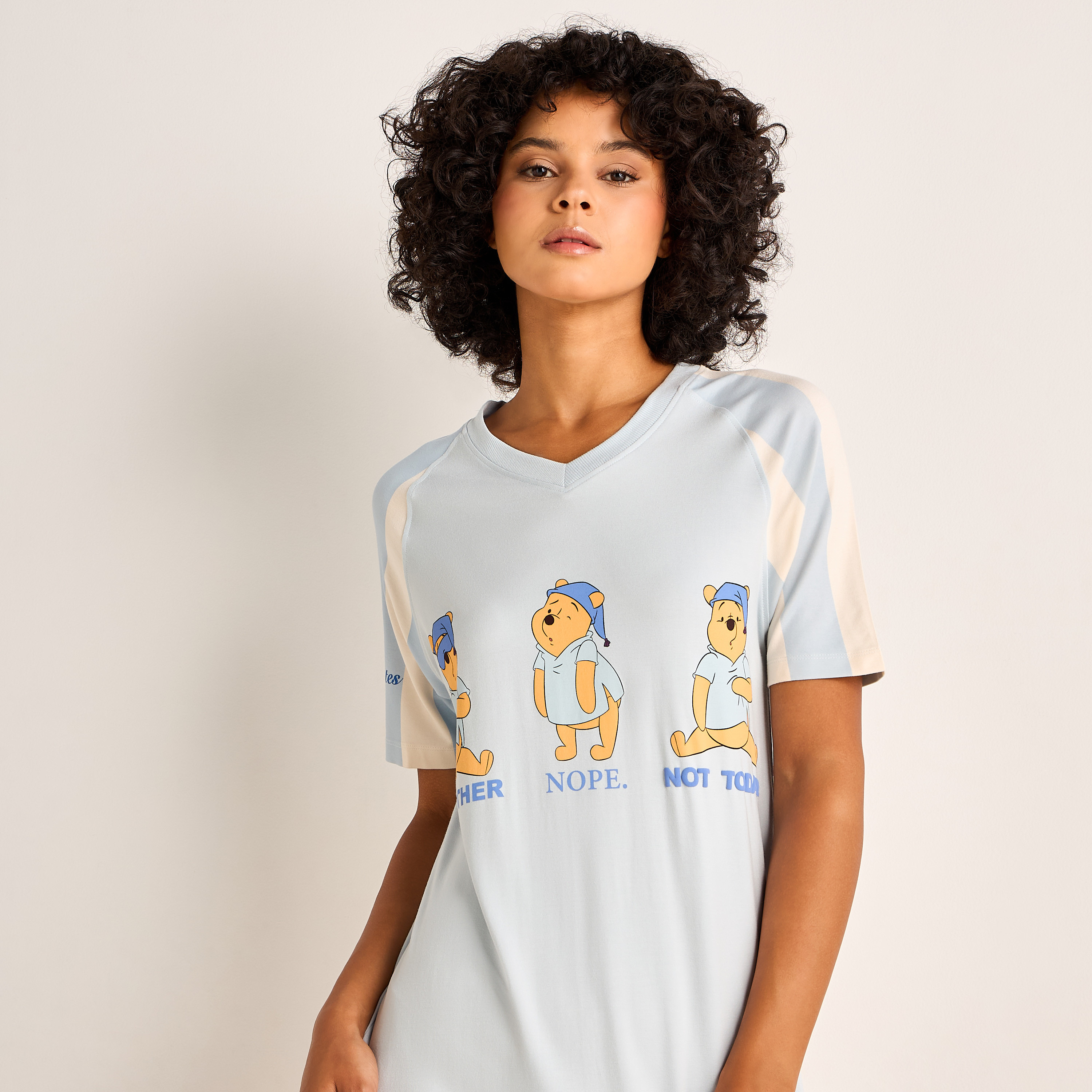 Sleepshirt Short Sleeves Winnie the Pooh Print-women-clothing-nightwear-nighties-image-5