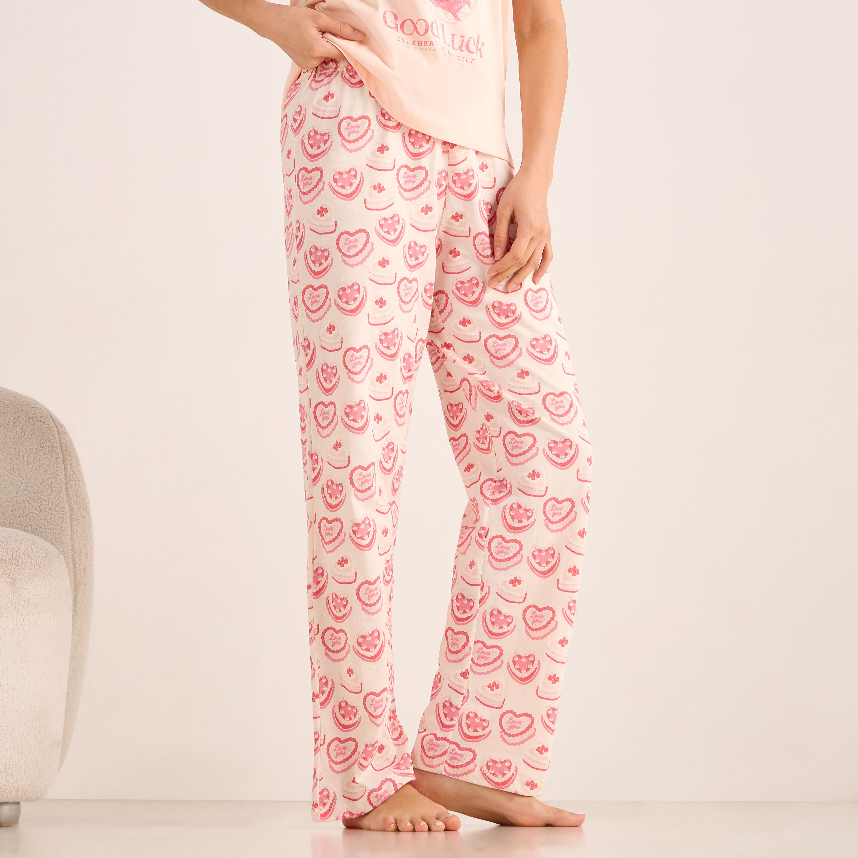 Pyjama Set T-shirt & Trousers Cotton-women-clothing-nightwear-pyjamas-longsets-image-4