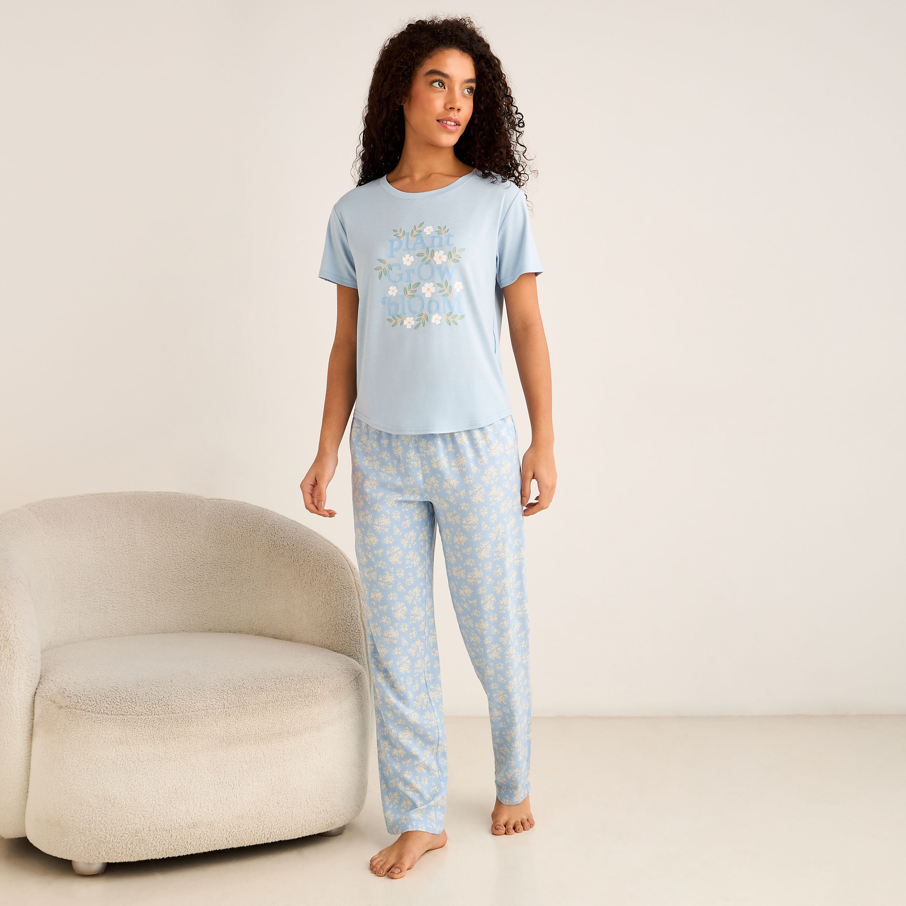 Pyjama Set T-shirt & Trousers-women-clothing-nightwear-pyjamas-longsets-image-1