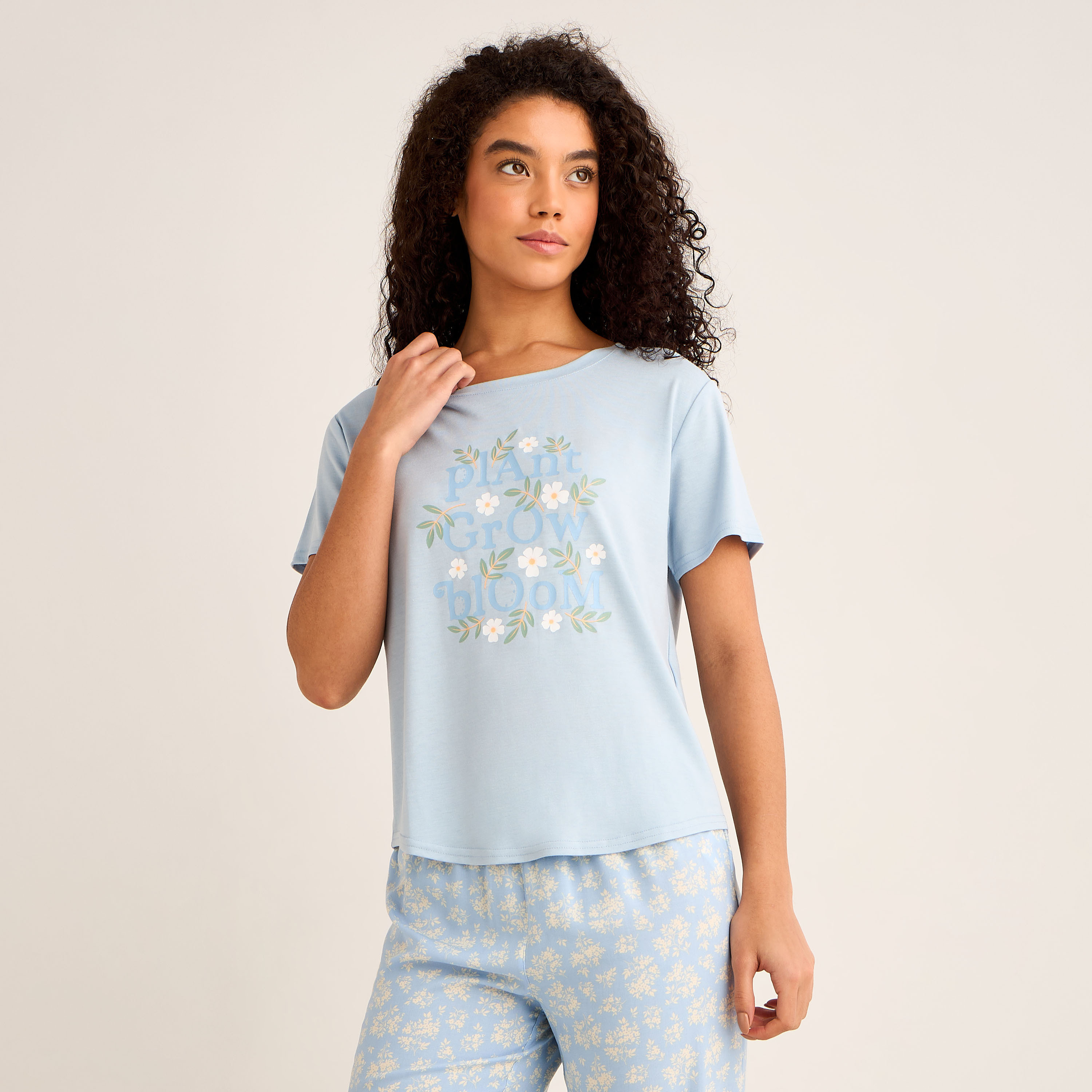 Pyjama Set T-shirt & Trousers-women-clothing-nightwear-pyjamas-longsets-image-2
