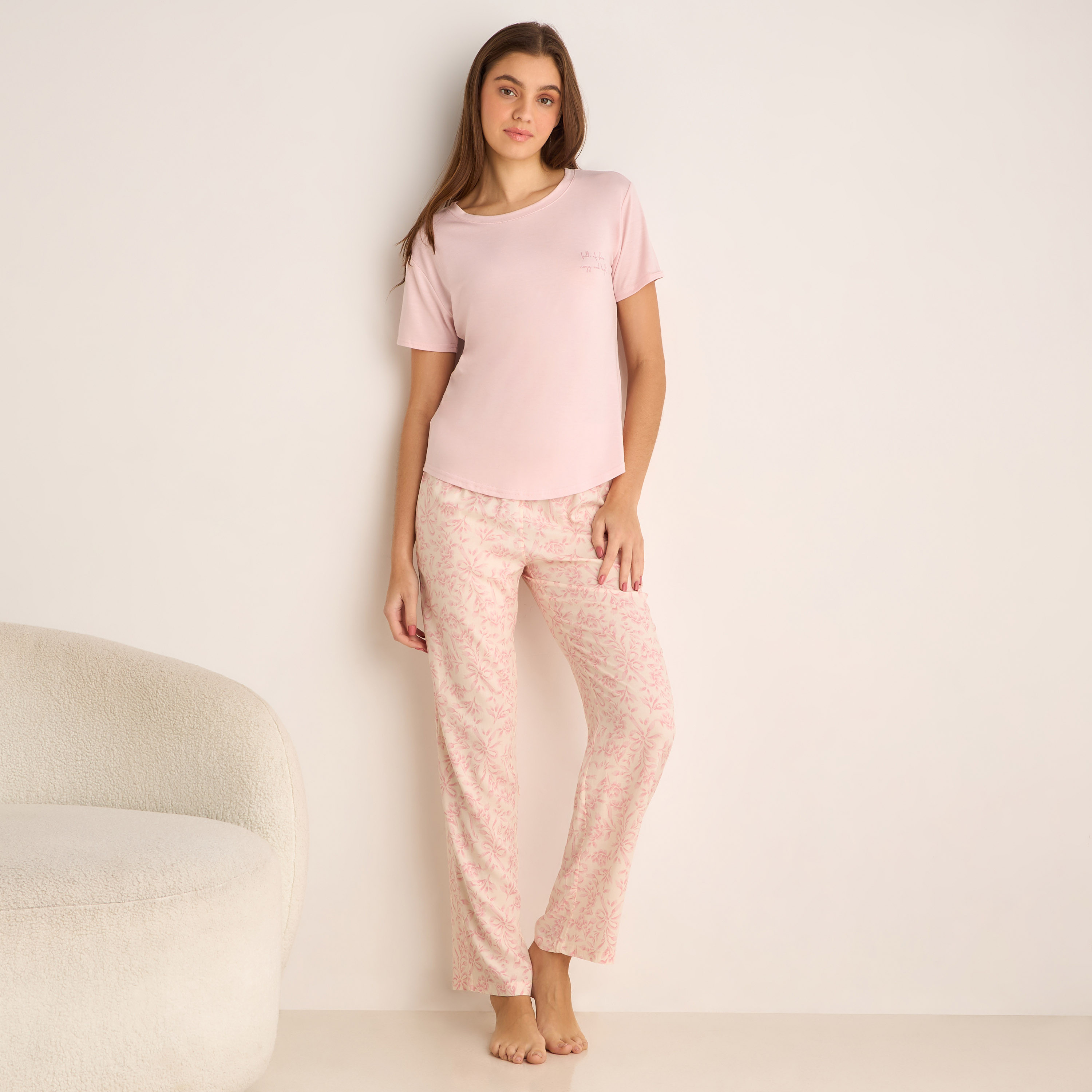 Pyjama Set T-shirt & Trousers-women-clothing-nightwear-pyjamas-longsets-image-1