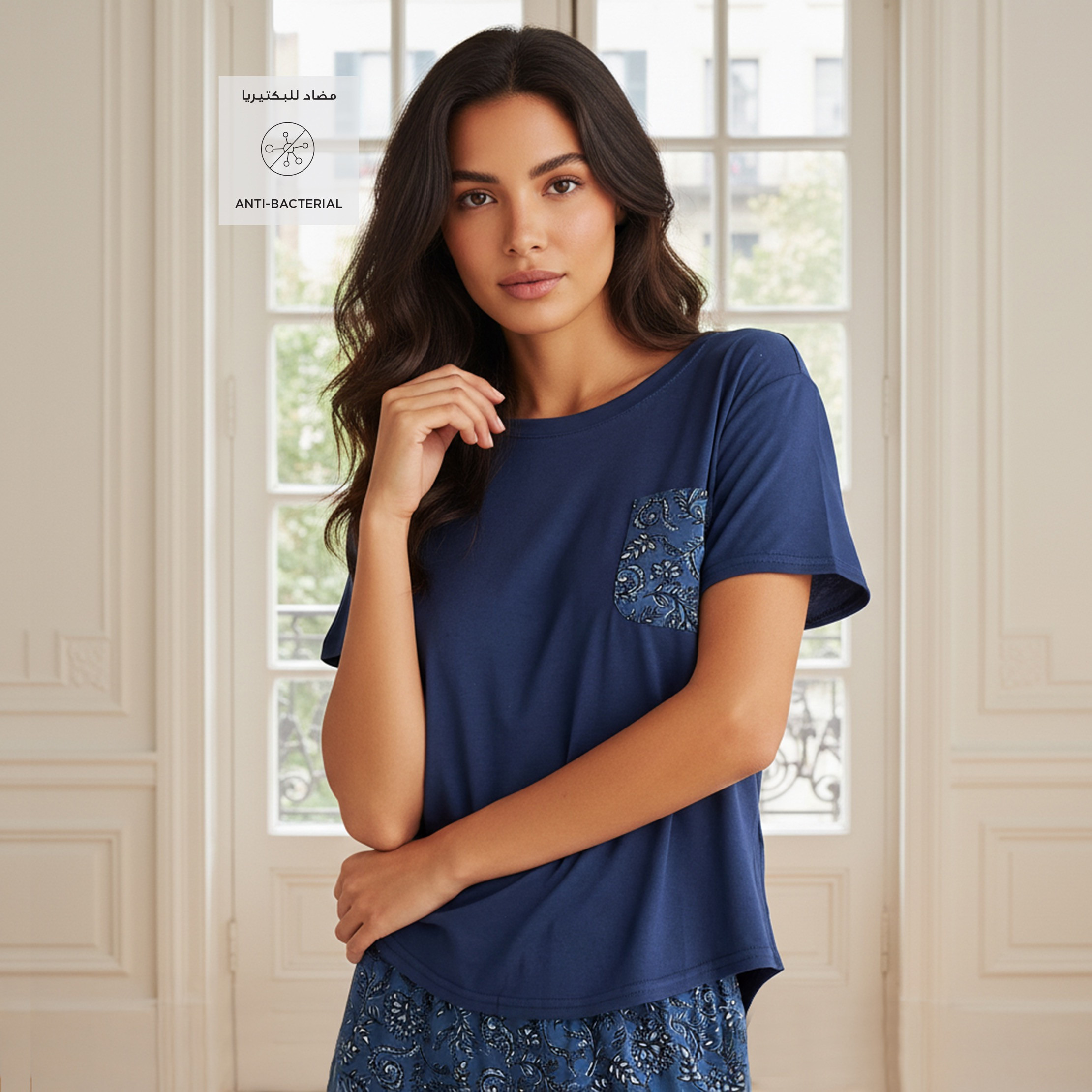 Pyjama Set T-shirt & Trousers Viscose-women-clothing-nightwear-pyjamas-longsets-image-2