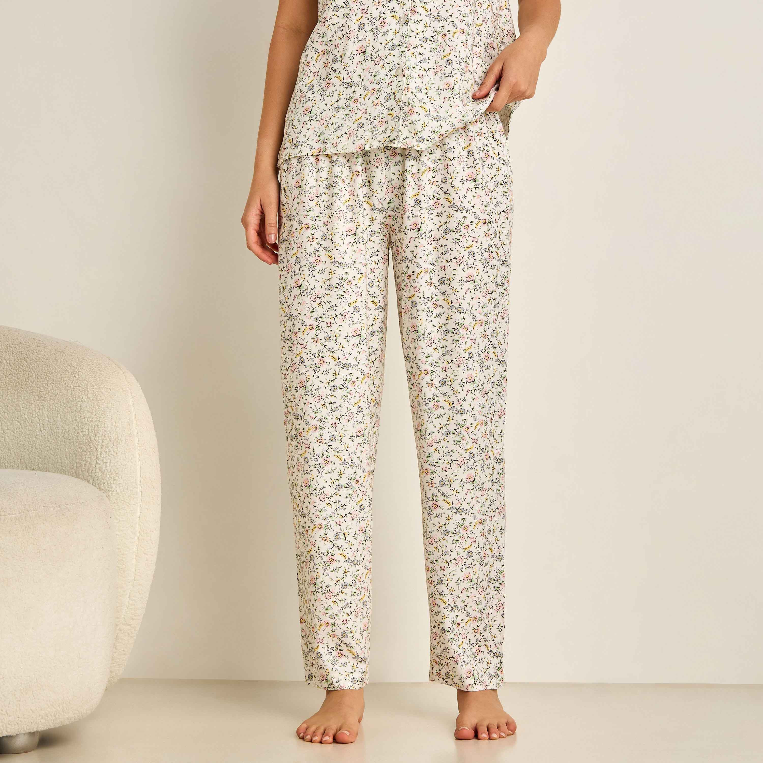 Pyjama Set Button-Down Shirt & Trousers Viscose-women-clothing-nightwear-pyjamas-longsets-image-4