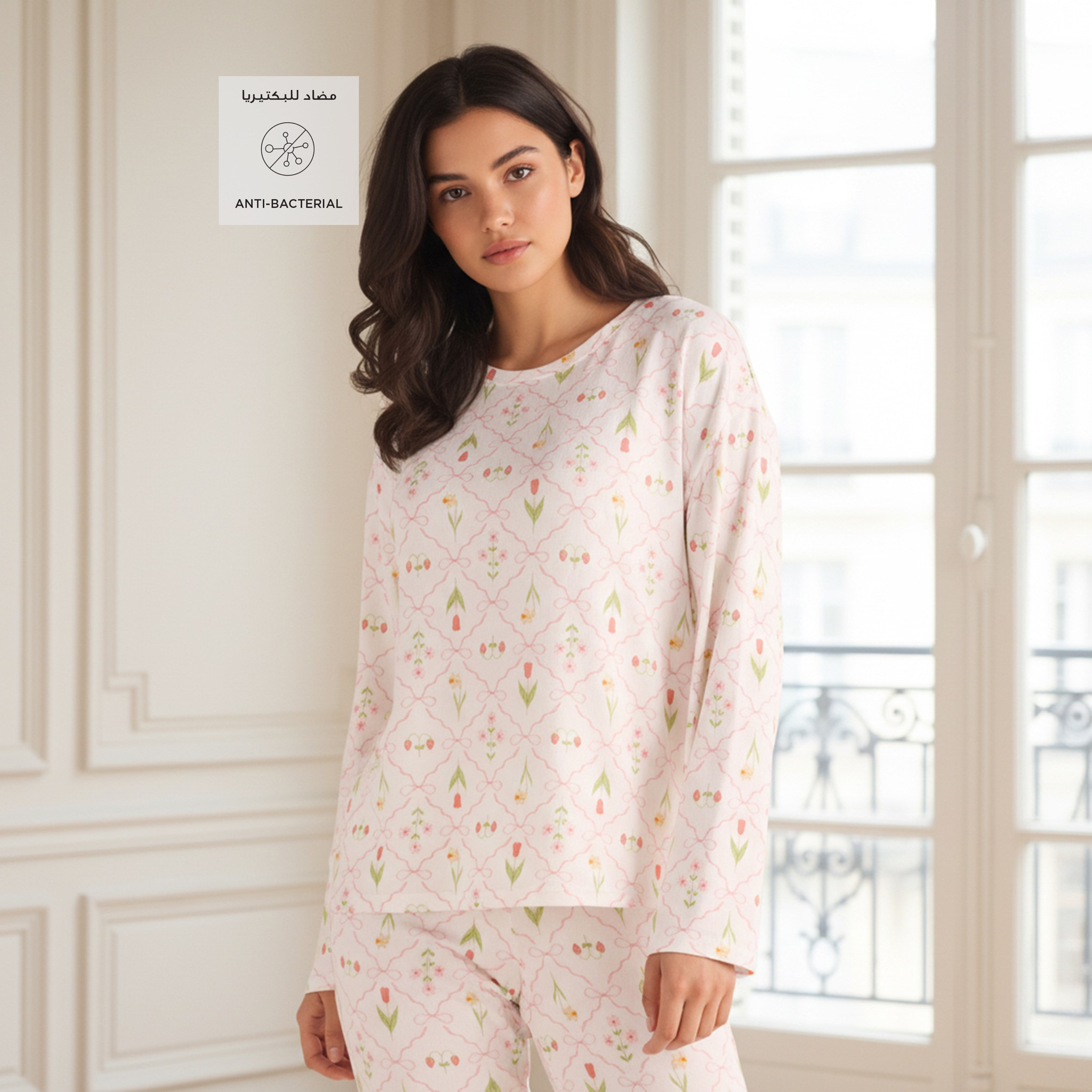 Pyjama Set T-shirt & Trousers-women-clothing-nightwear-pyjamas-longsets-image-2