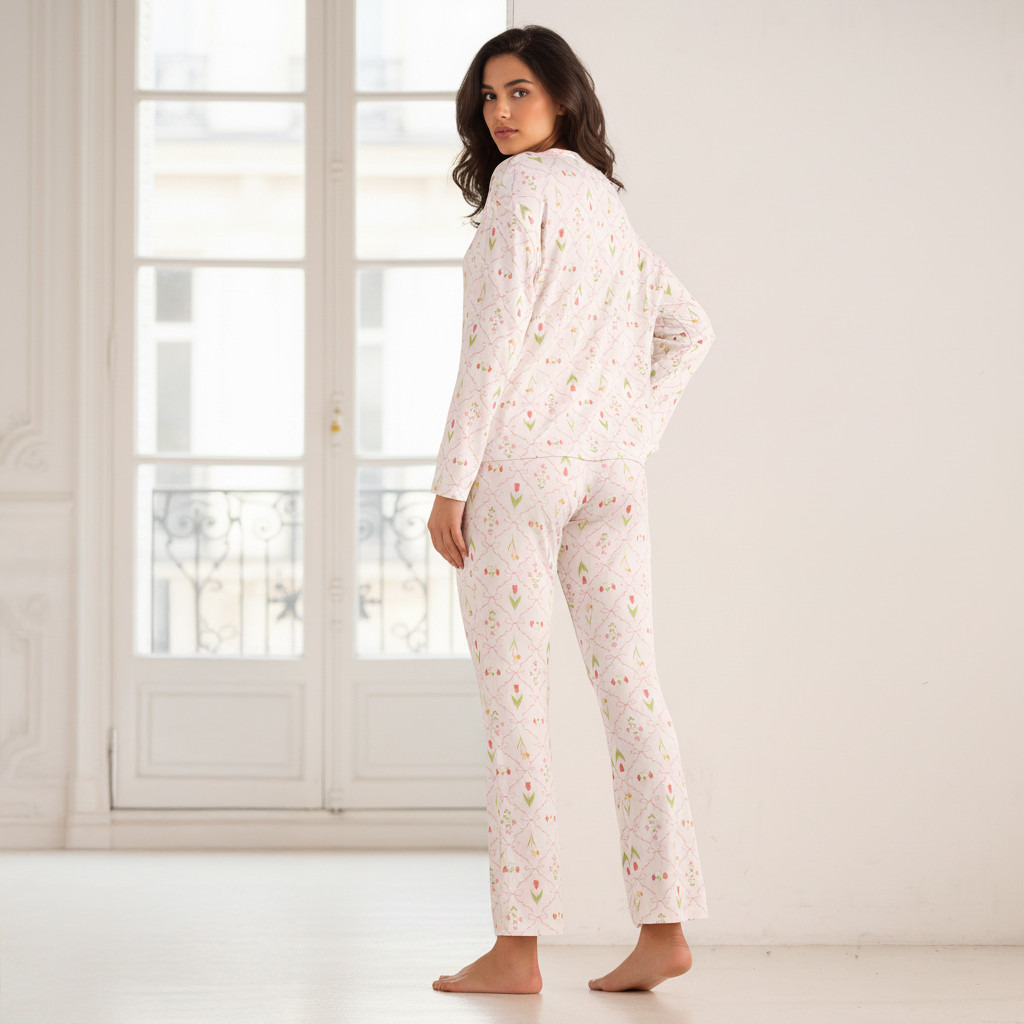 Pyjama Set T-shirt & Trousers-women-clothing-nightwear-pyjamas-longsets-image-4