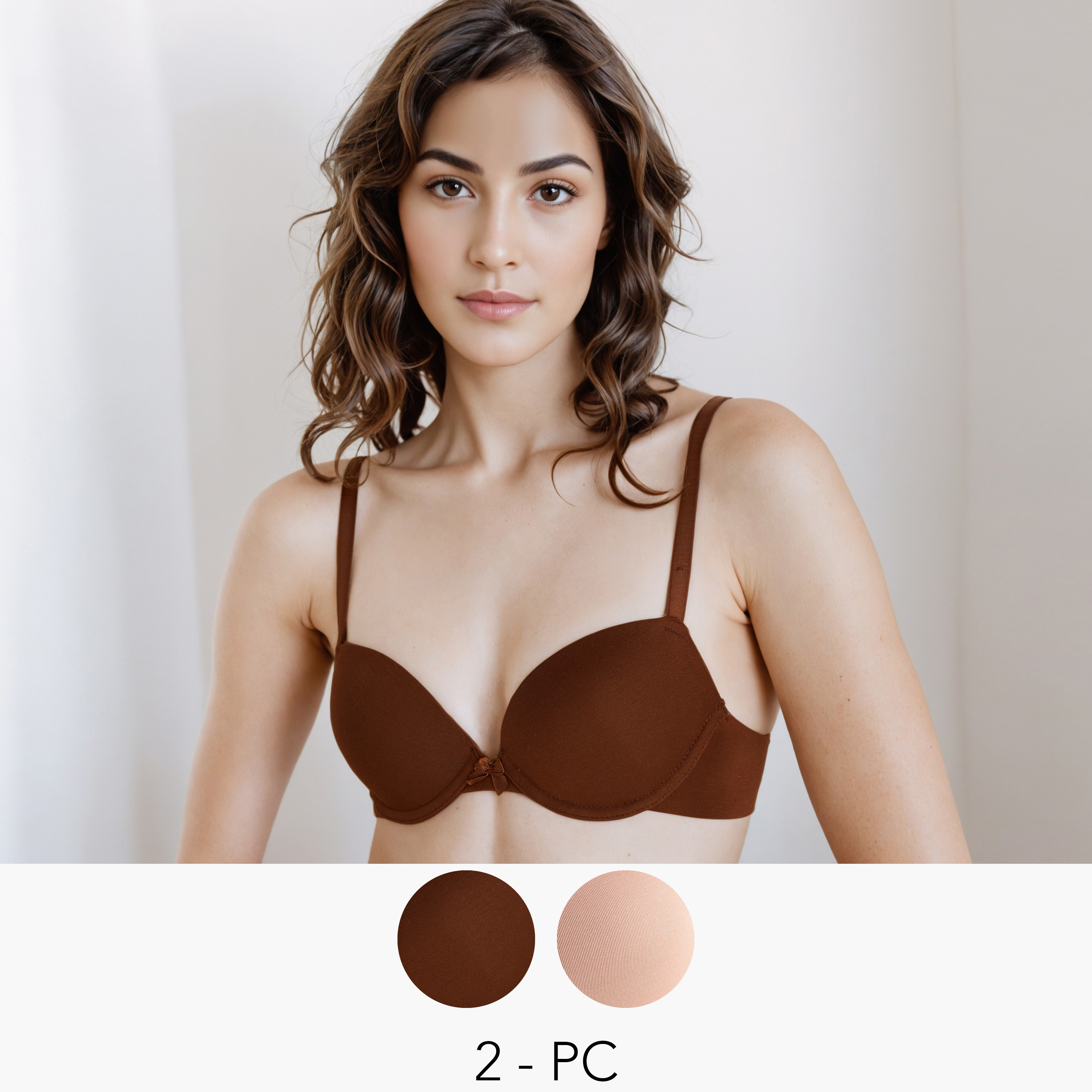 2-Pack Plunge Bra Low Coverage Bow Detail-women-clothing-lingerie-bras-image-1