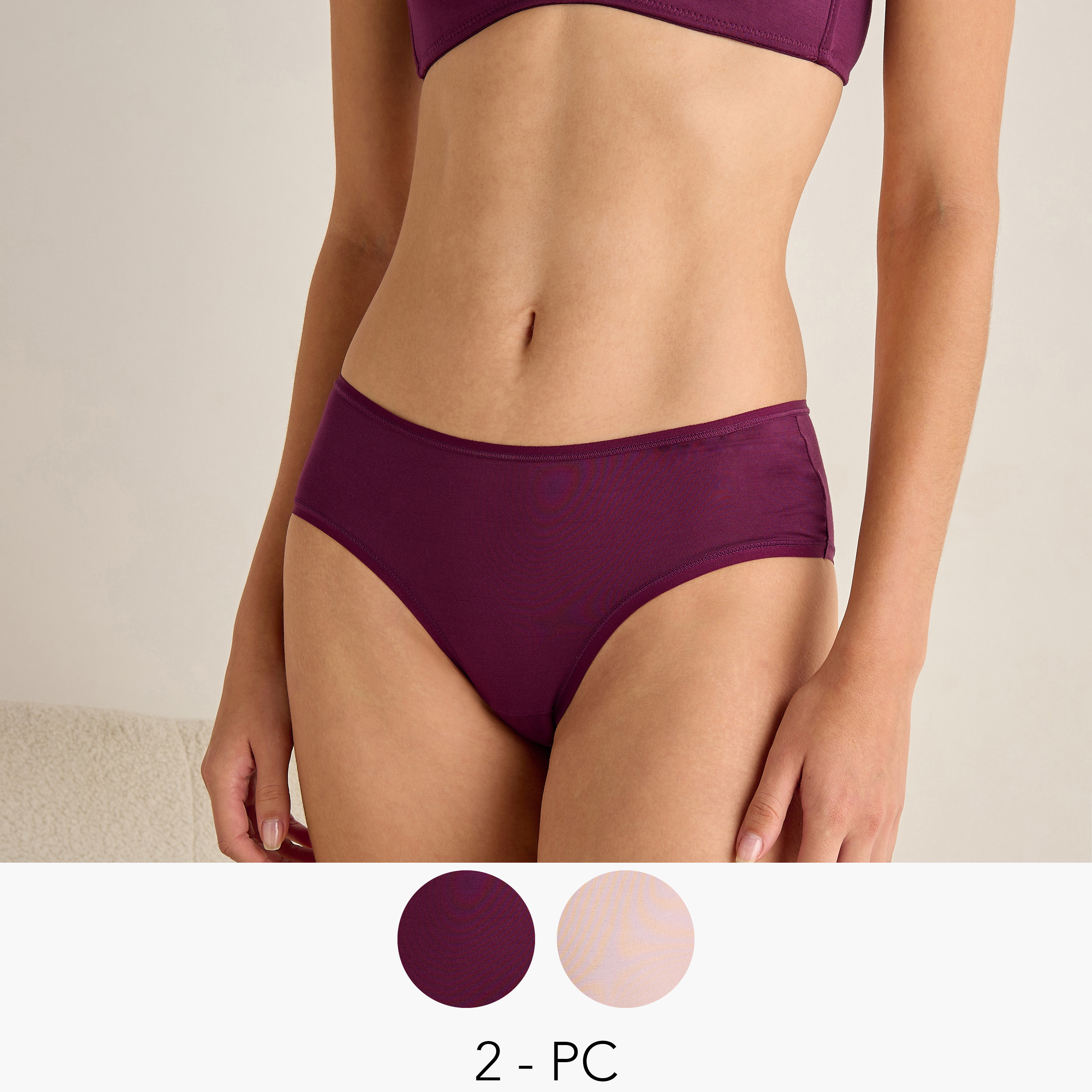 Textured Briefs Low Rise - Set of 2-women-clothing-lingerie-panties-image-1