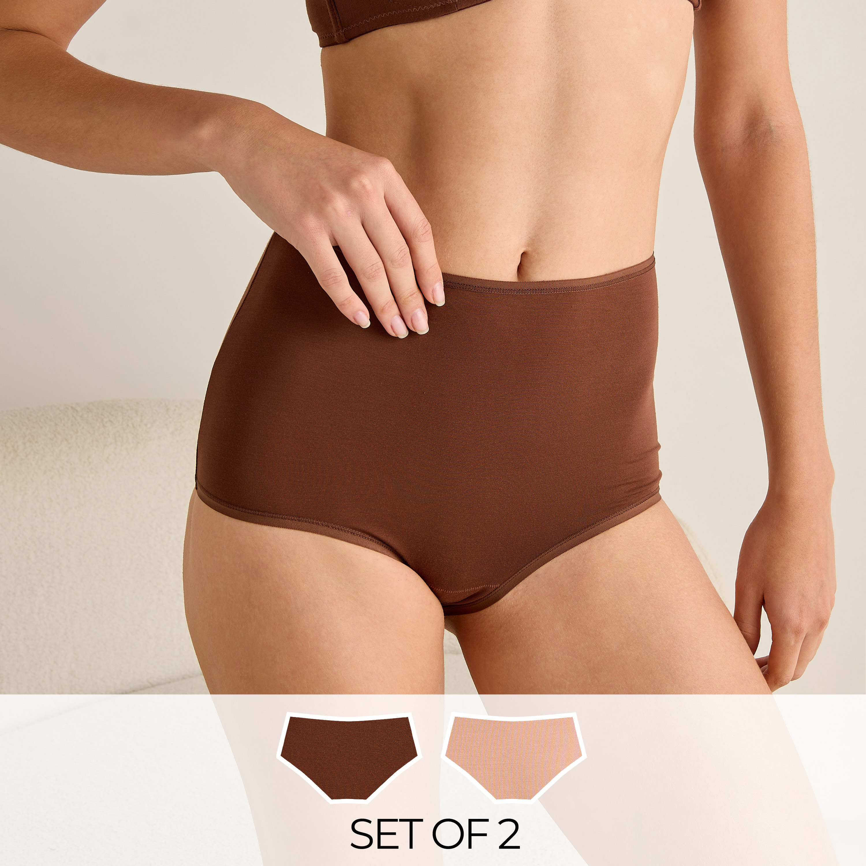Solid Briefs High Rise - Set of 2-women-clothing-lingerie-panties-image-1