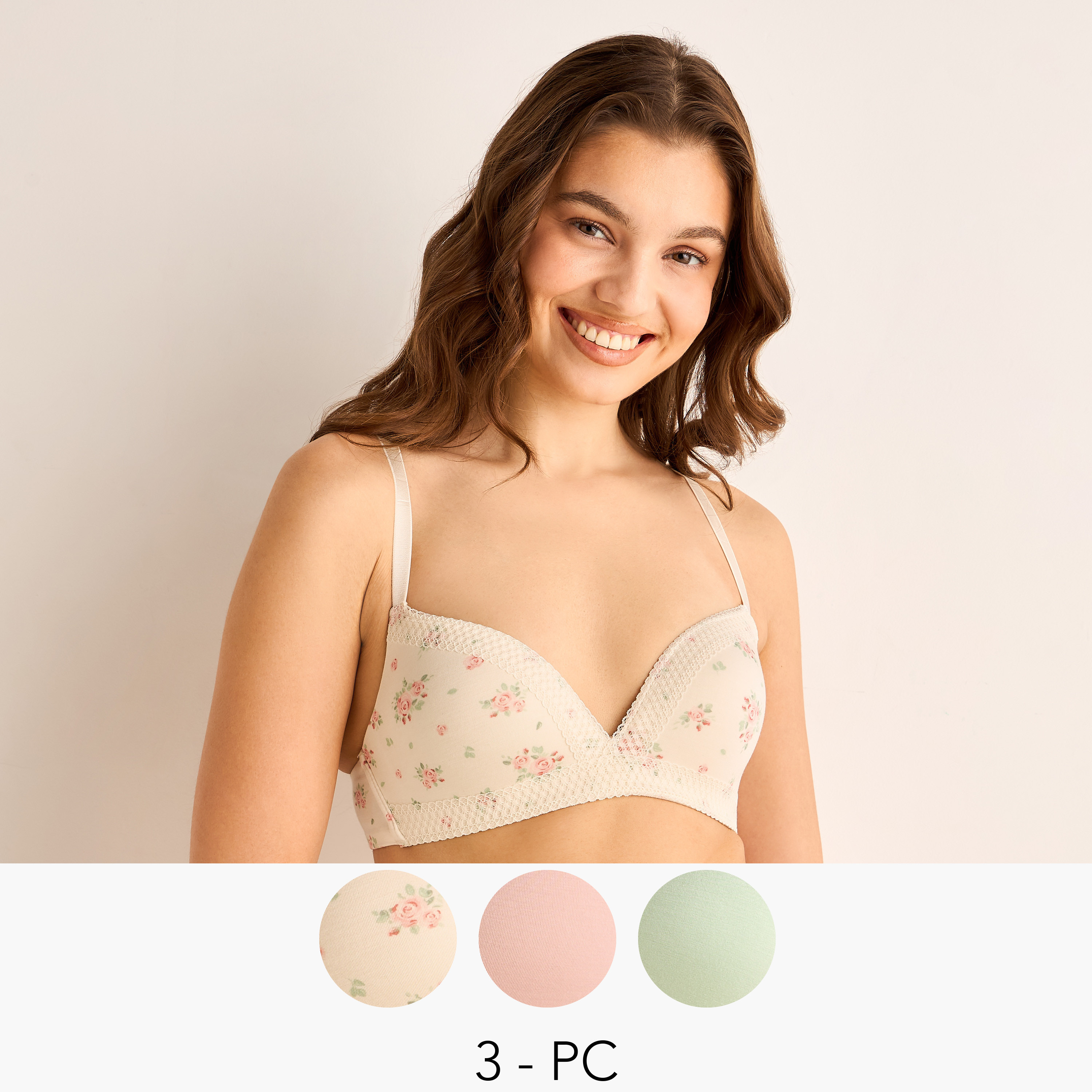 Pack of 3 Plunge Bra Medium Coverage-women-clothing-lingerie-bras-image-1