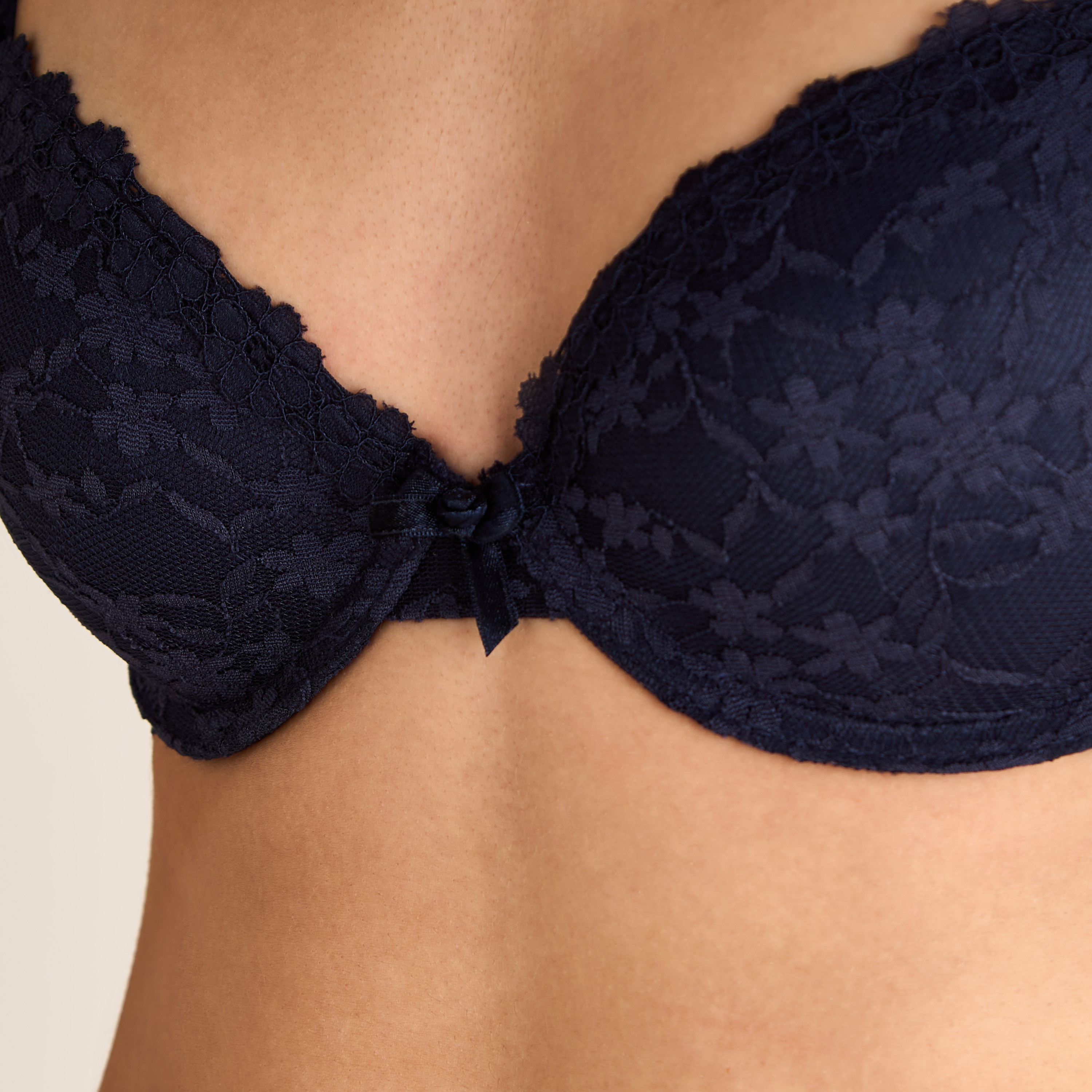 Lace Padded Wired Plunge Bra-women-clothing-lingerie-bras-image-3