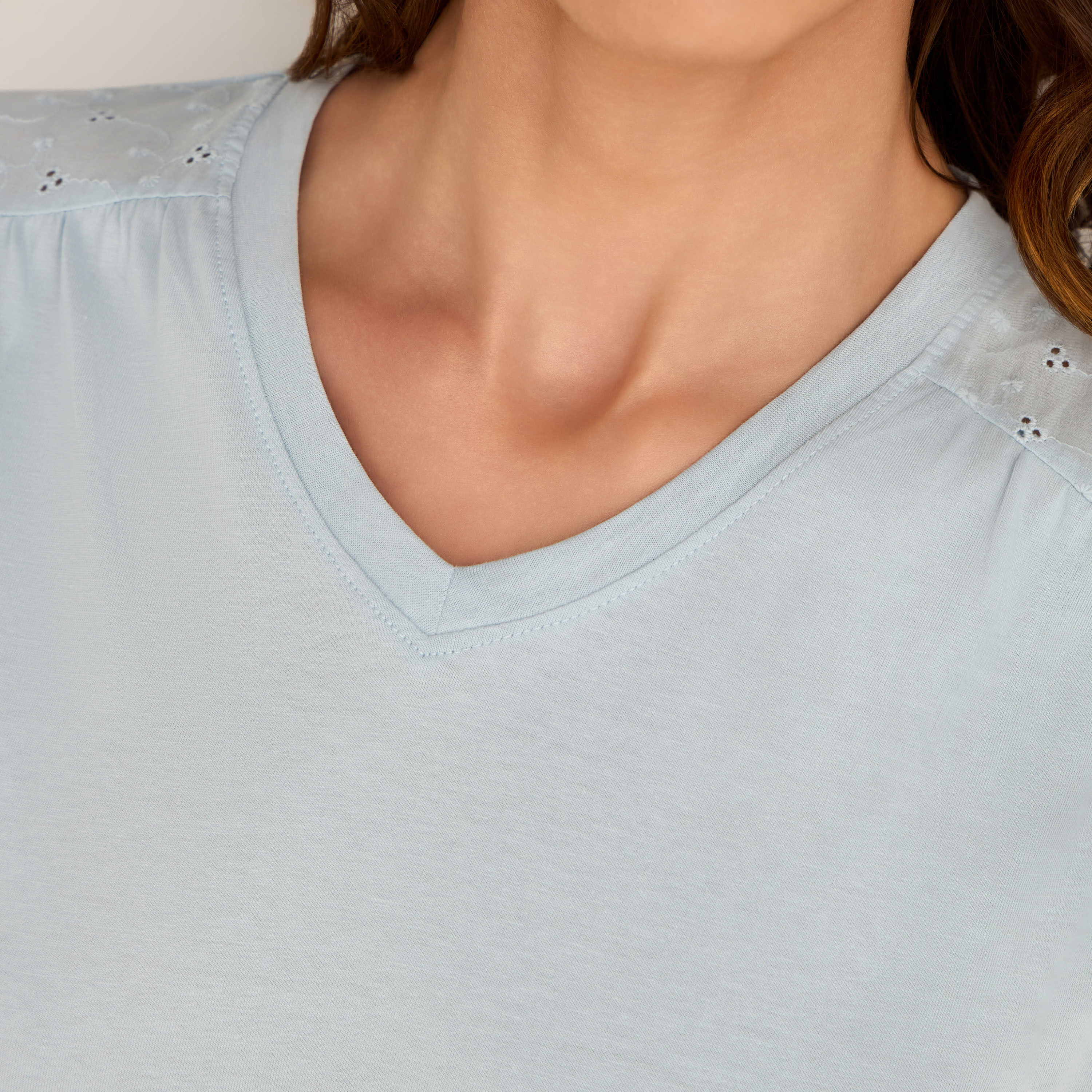 Night Dress Short Sleeves Embroidered Cotton-women-clothing-nightwear-nighties-image-4