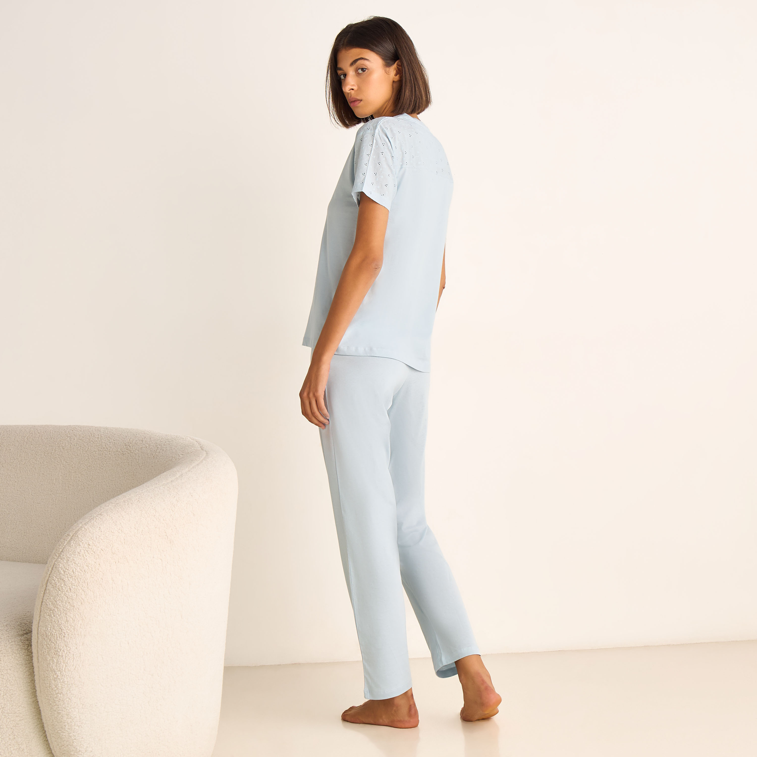 Pyjama Set T-shirt & Cotton Pants-women-clothing-nightwear-pyjamas-longsets-image-4