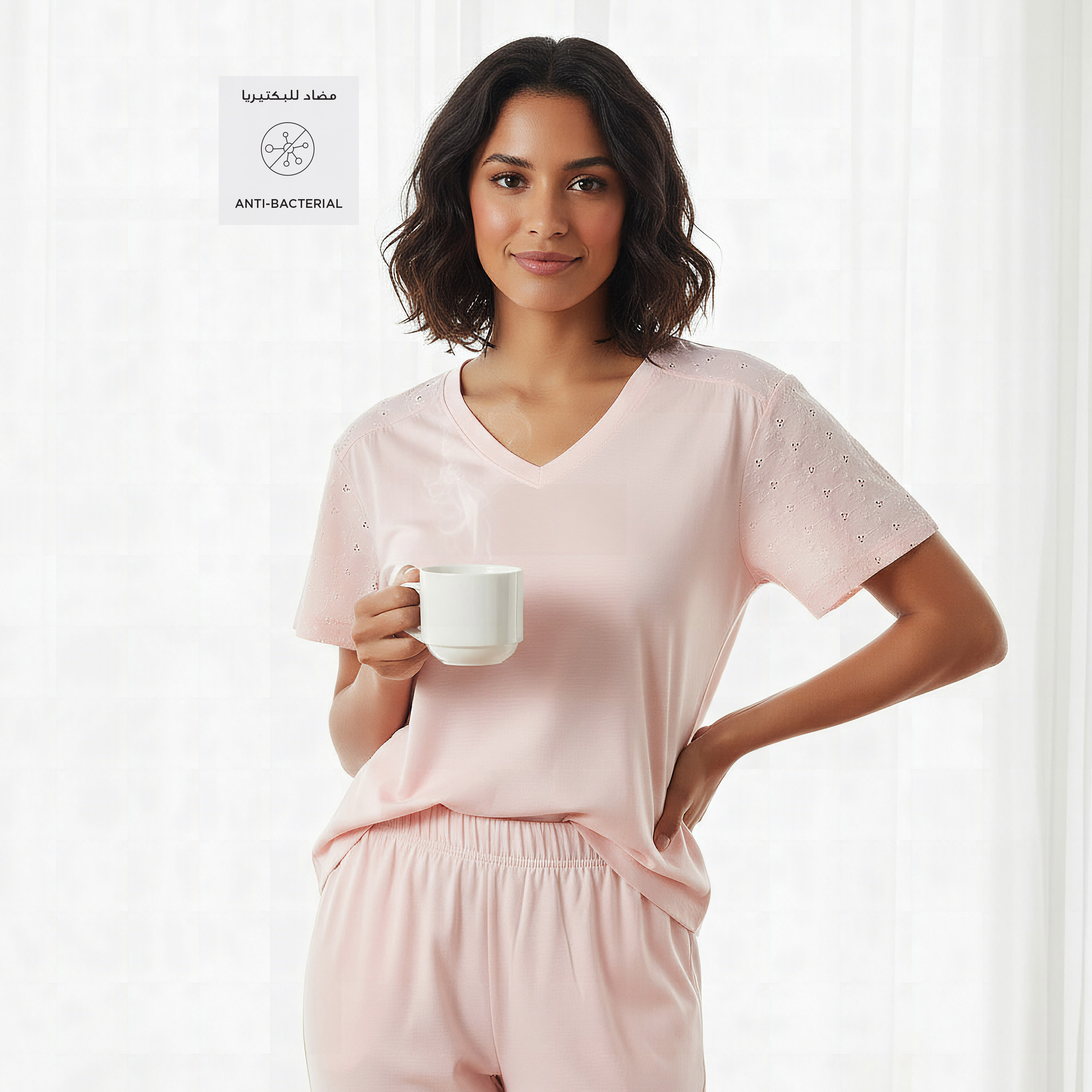 Pyjama Set T-shirt & Cotton Pants-women-clothing-nightwear-pyjamas-longsets-image-2