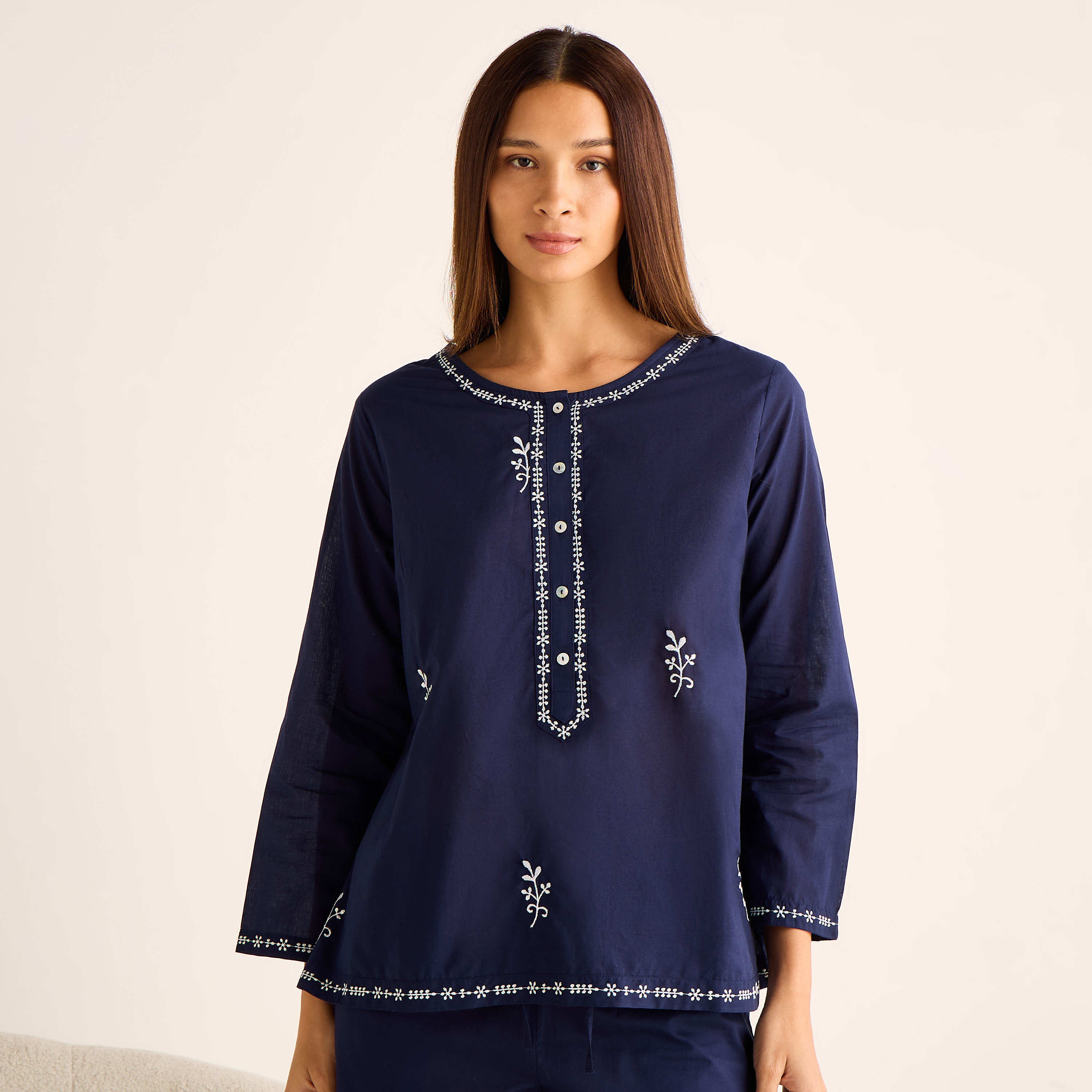 Pyjama Set Top and Pants Cotton-women-clothing-nightwear-pyjamas-longsets-image-2