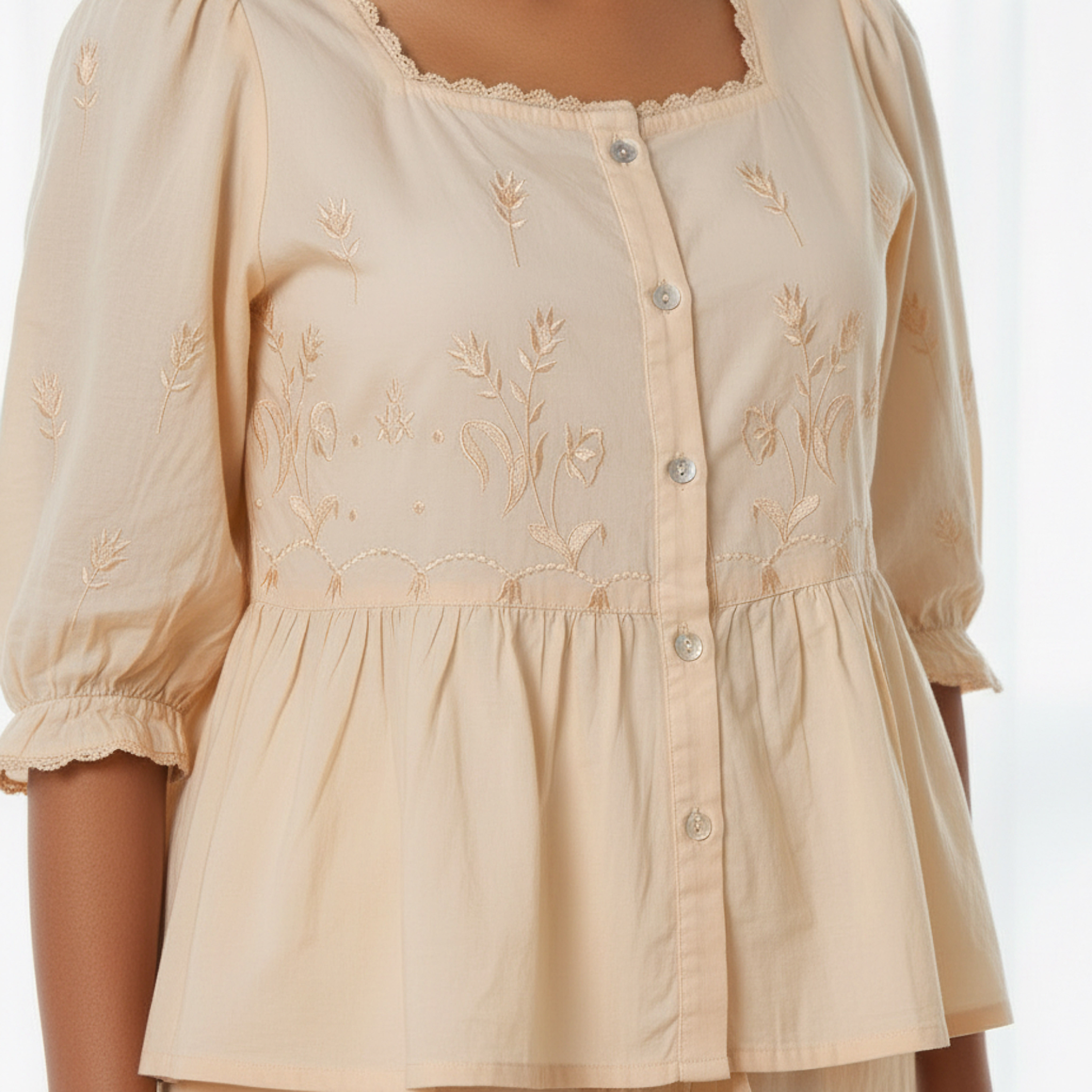 Pyjama Set Button Down Top & Trousers Cotton-women-clothing-nightwear-pyjamas-longsets-image-5