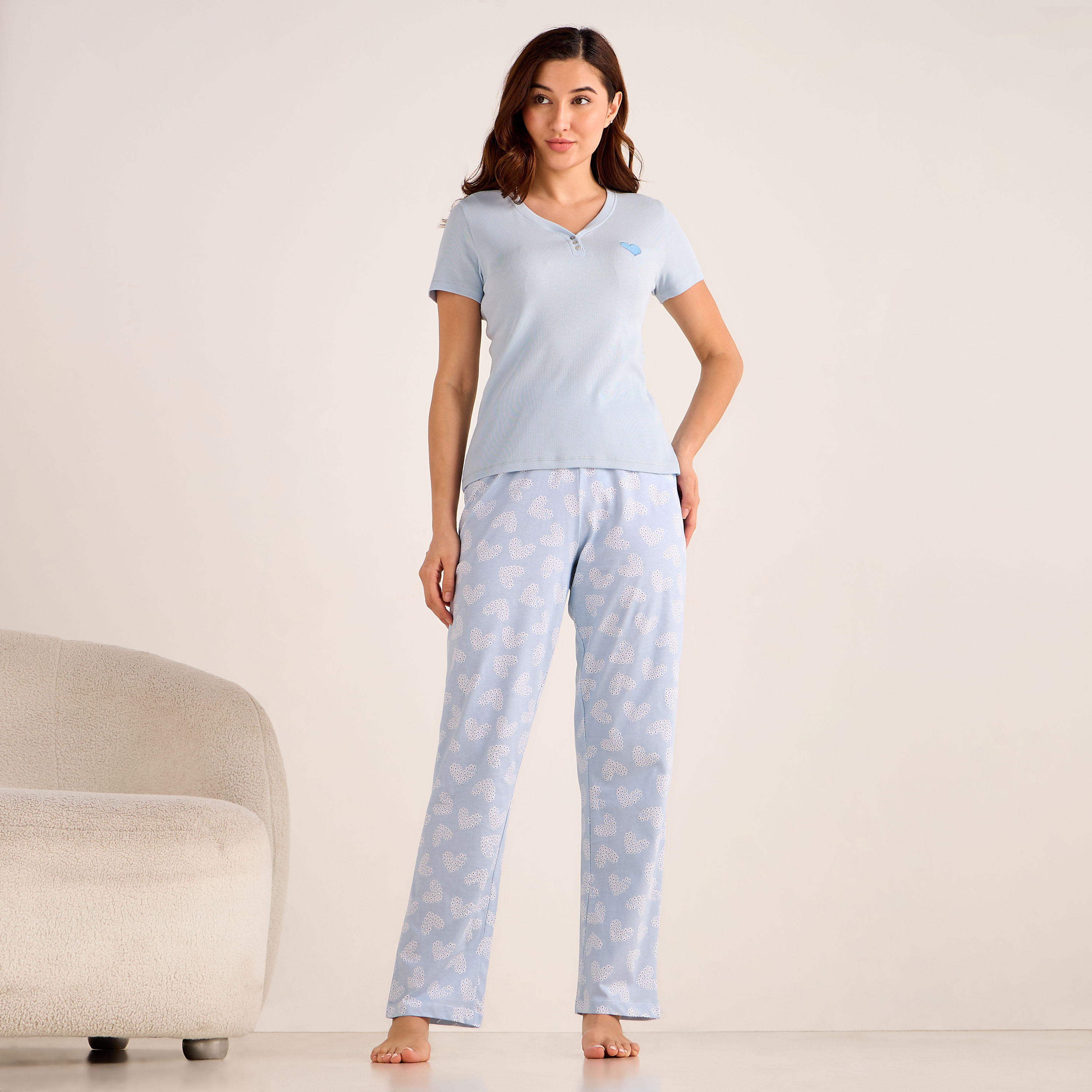 Pyjama Set T-shirt & Pants-women-clothing-nightwear-pyjamas-longsets-image-1