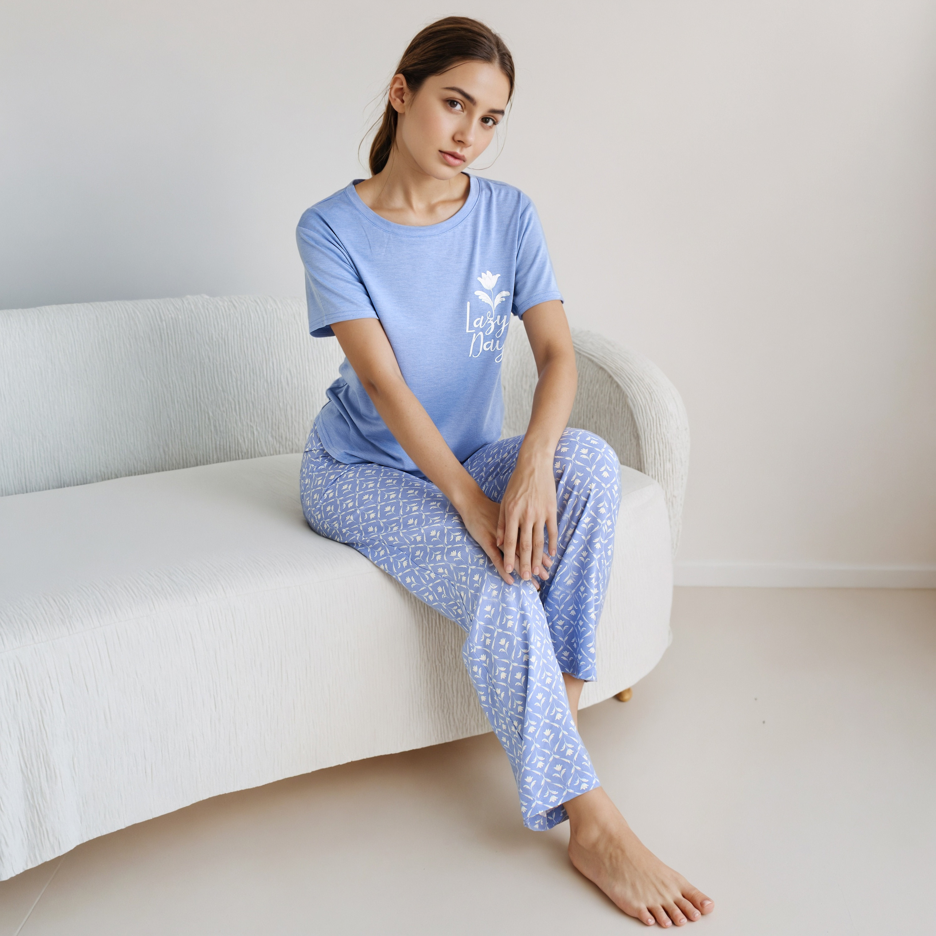 Pyjama Set T-shirt & Trousers-women-clothing-nightwear-pyjamas-longsets-image-1