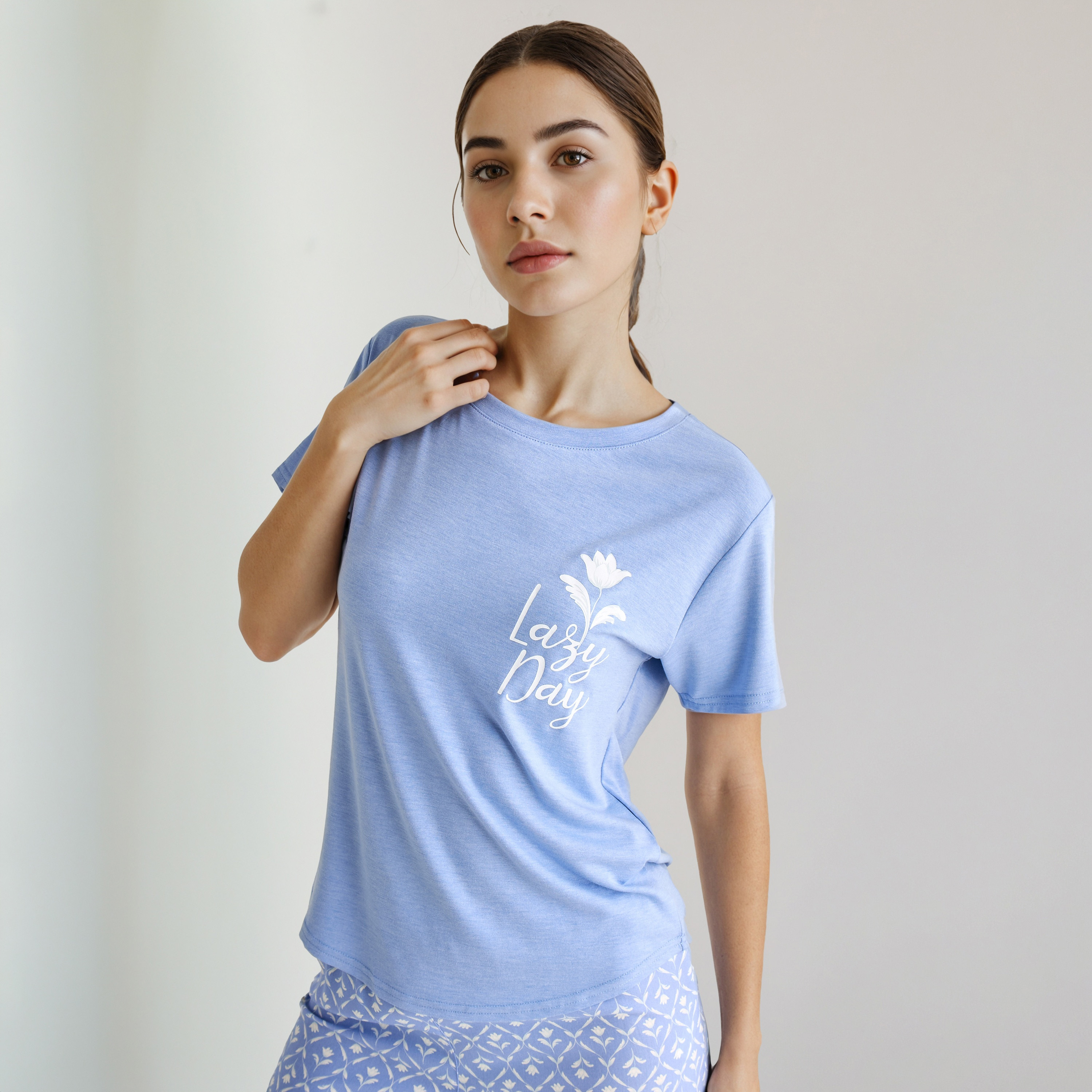Pyjama Set T-shirt & Trousers-women-clothing-nightwear-pyjamas-longsets-image-2