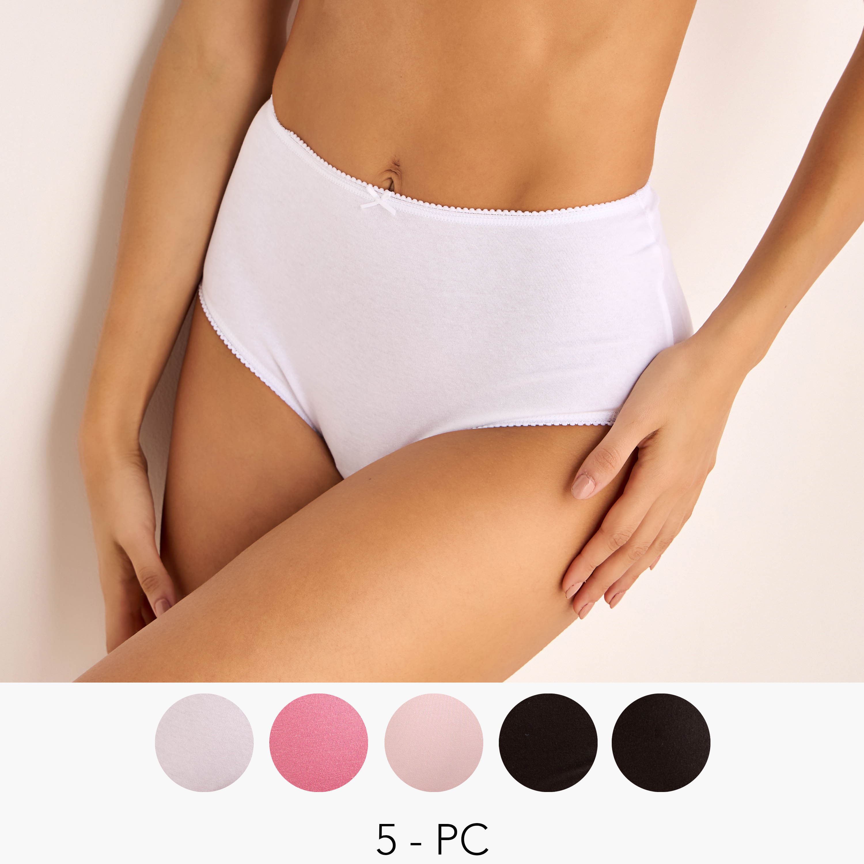 Set of 5 - Full Briefs Lace Trim-women-clothing-lingerie-panties-image-1