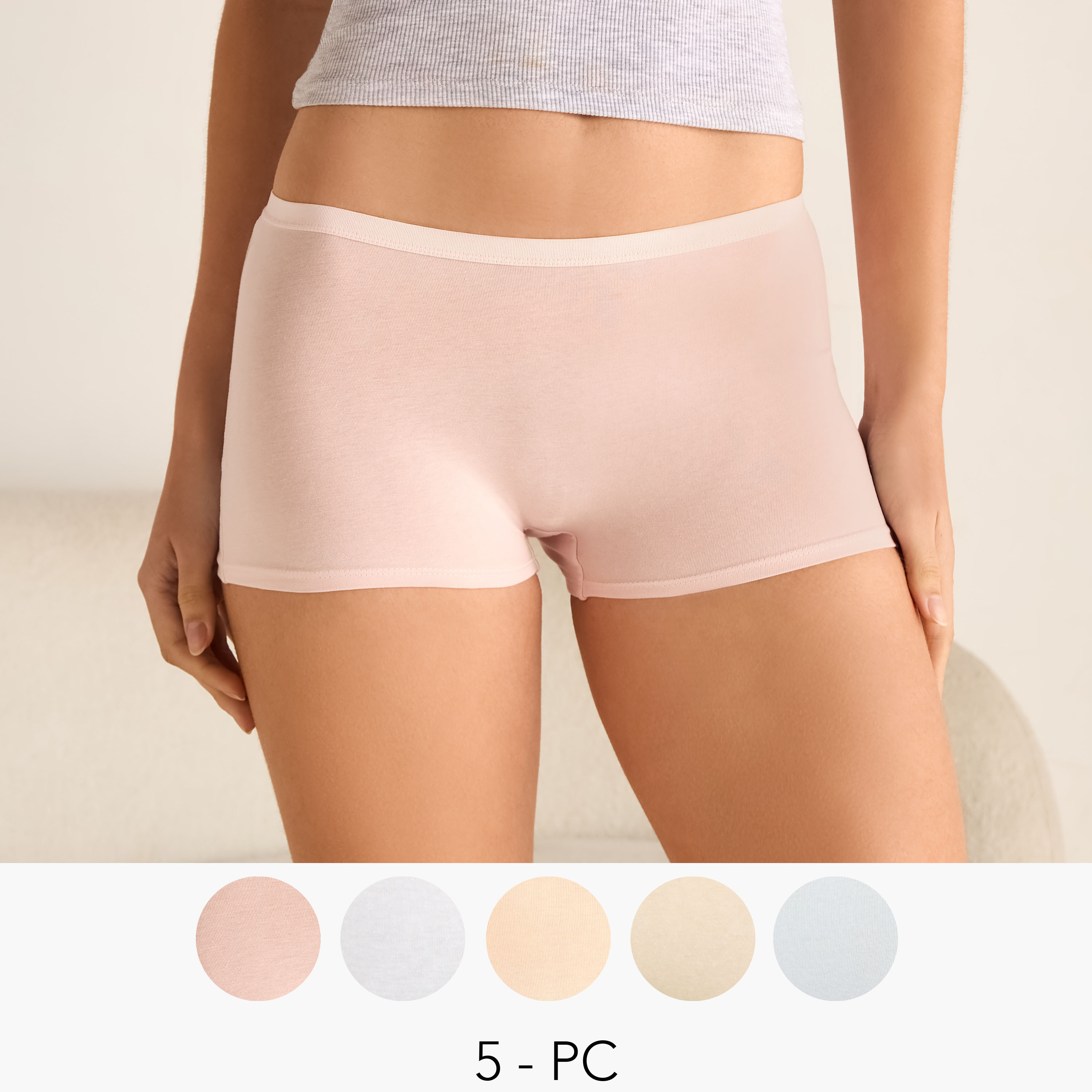 طقم من 5 - سراويل بوكسر داخلية-women-clothing-lingerie-panties-image-1