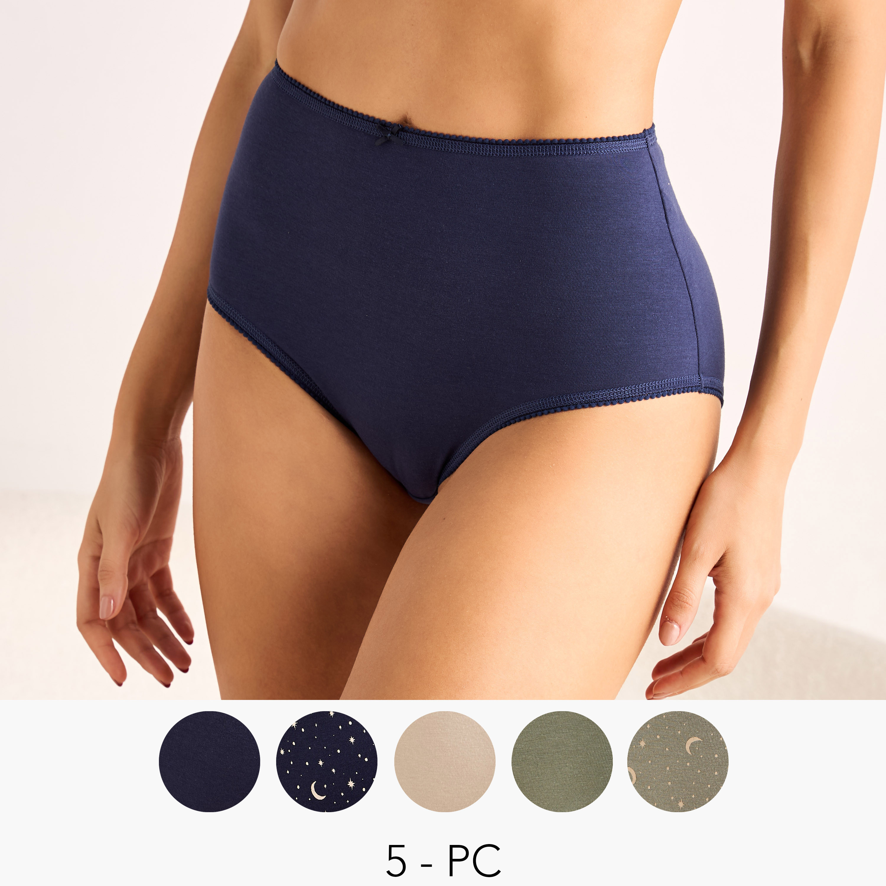 Set of 5 - Full Briefs High-Waist Assorted-women-clothing-lingerie-panties-image-1